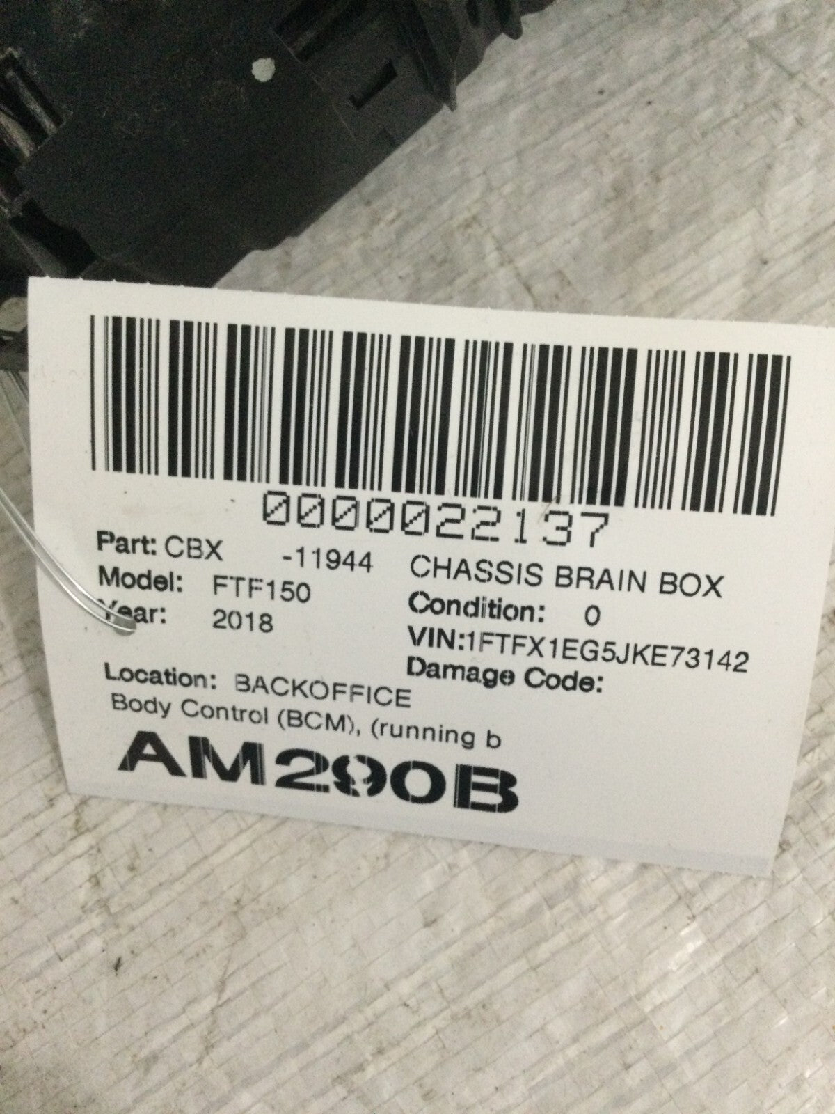 2018 Ford F-150 Body Control Module OEM JU5T-15604