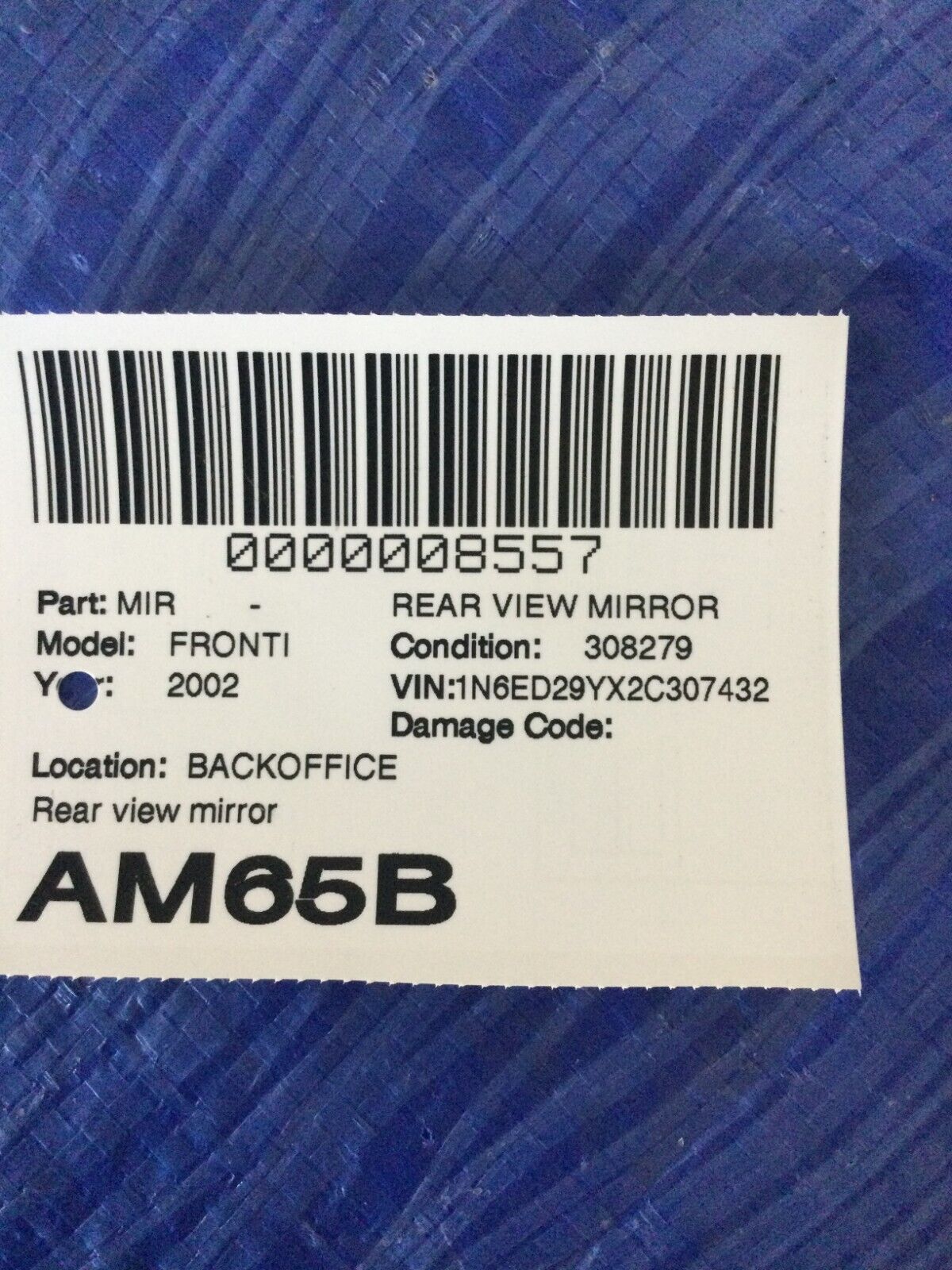 2002 Nissan Frontier Interior Rear View Mirror OEM