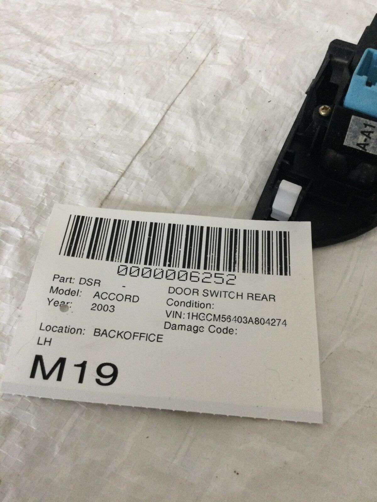 2003-2007 Honda Accord Rear Left Driver Side Door Switch OEM LH