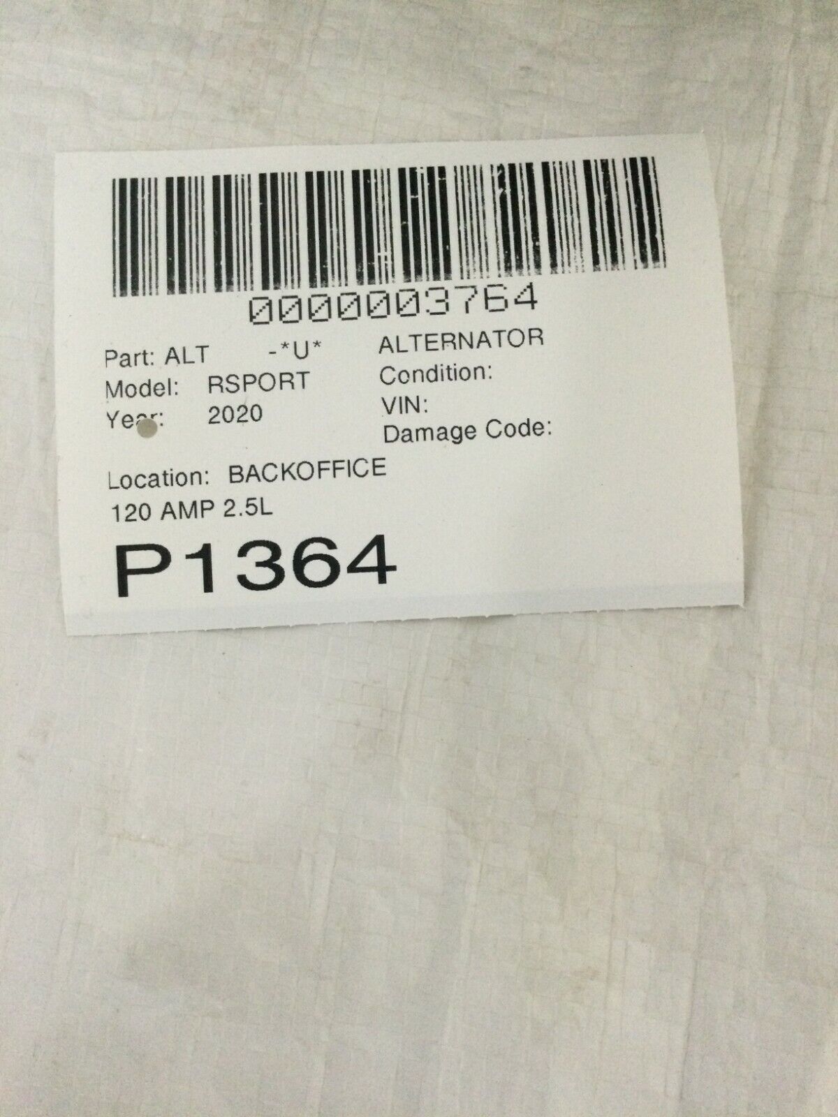 2020 Nissan Rogue Alternator Motor 231004BA0A OEM 2.5L