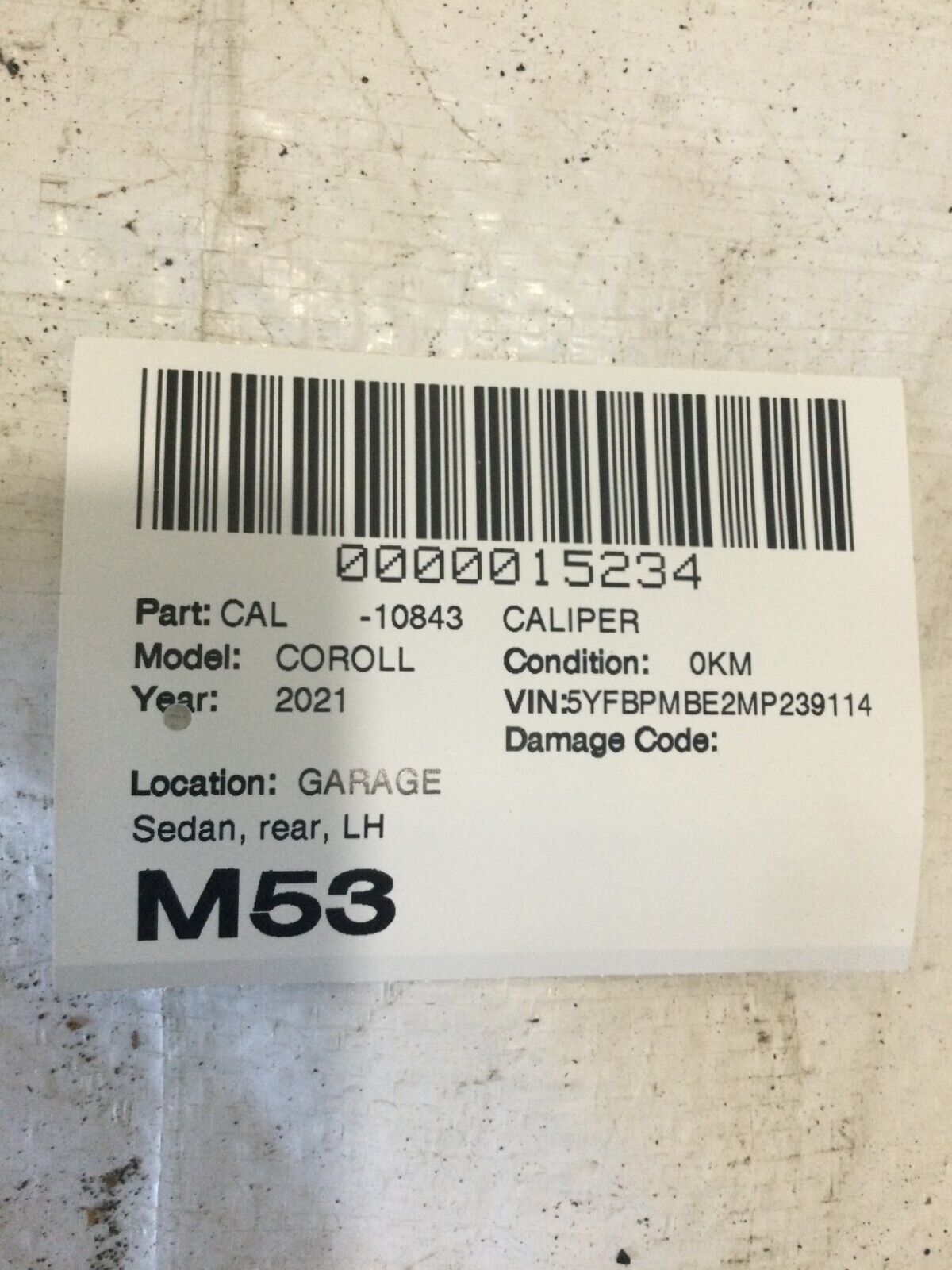 2020-2023 Toyota Corolla Rear Left Brake Caliper OEM 46310-33010