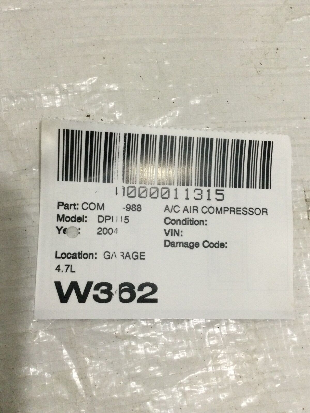 2004 Dodge Ram 1500 A/C Compressor 4.7L OEM