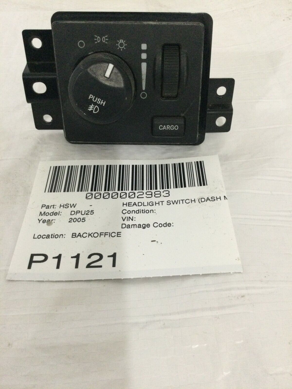 2002-2005 Dodge Ram 2500 Headlight Fog Light Cargo Dome Switch OEM