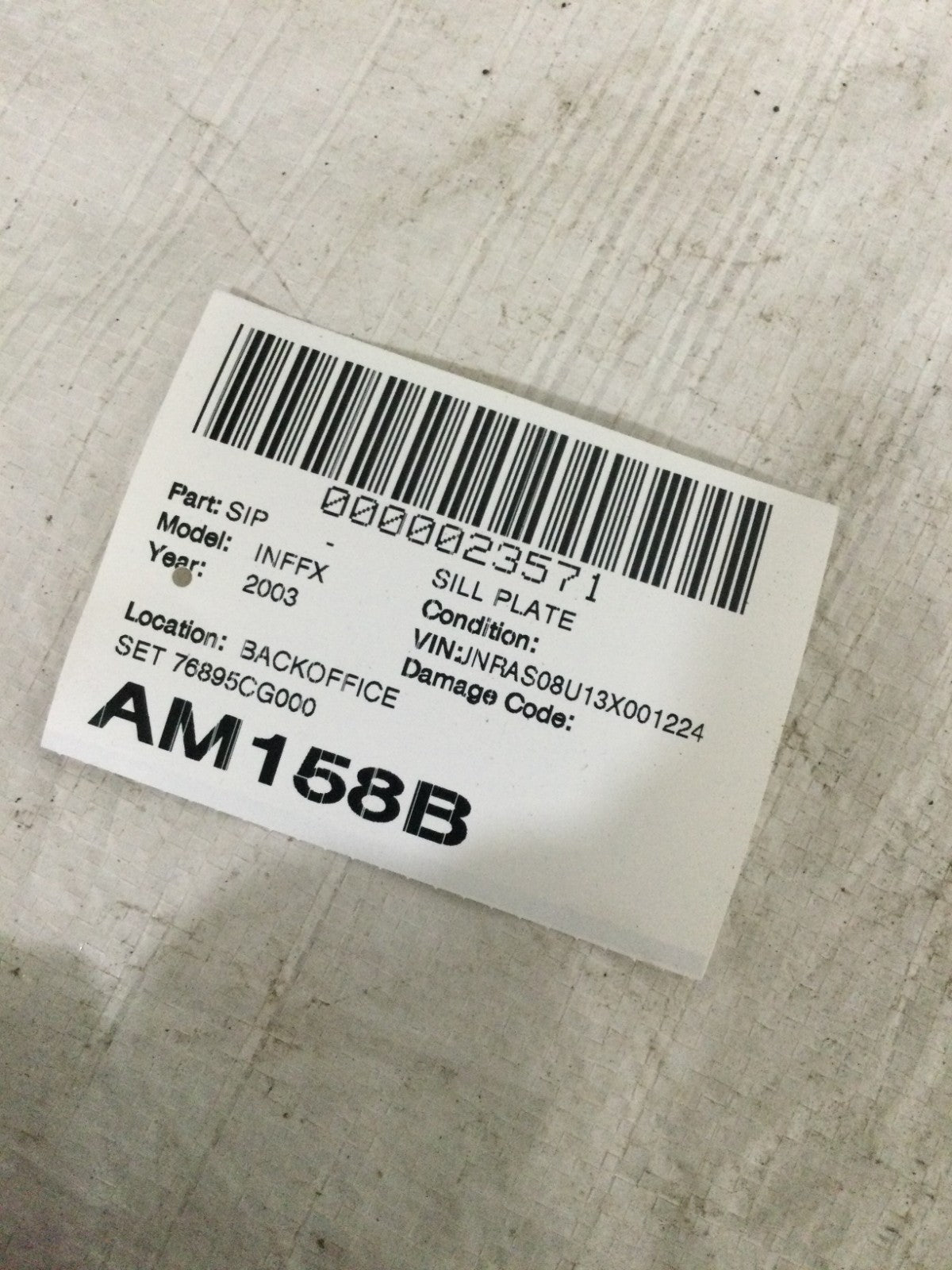 2003 Infiniti FX35 Sill Plate Set OEM 76895CG000