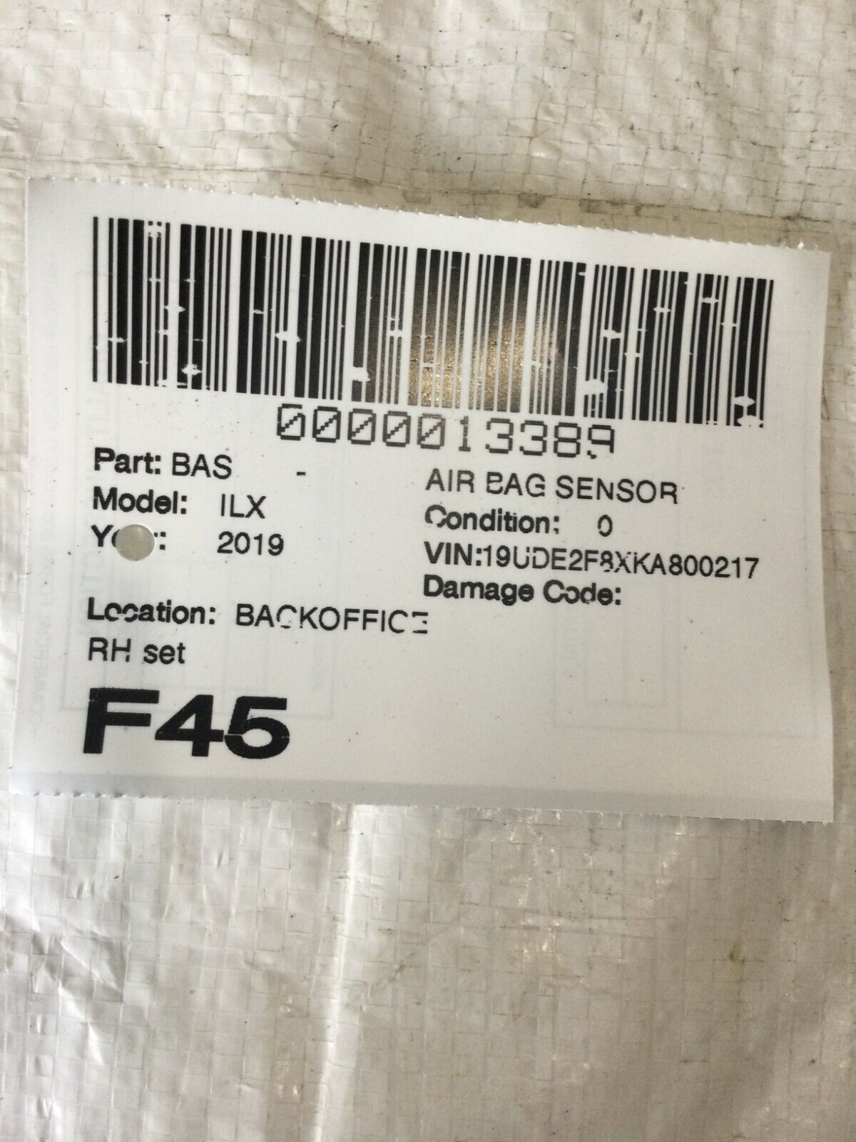 2019-2021 Acura ILX Left or Right Side Crash Impact Sensor OEM 77970-TX6-A011-M4