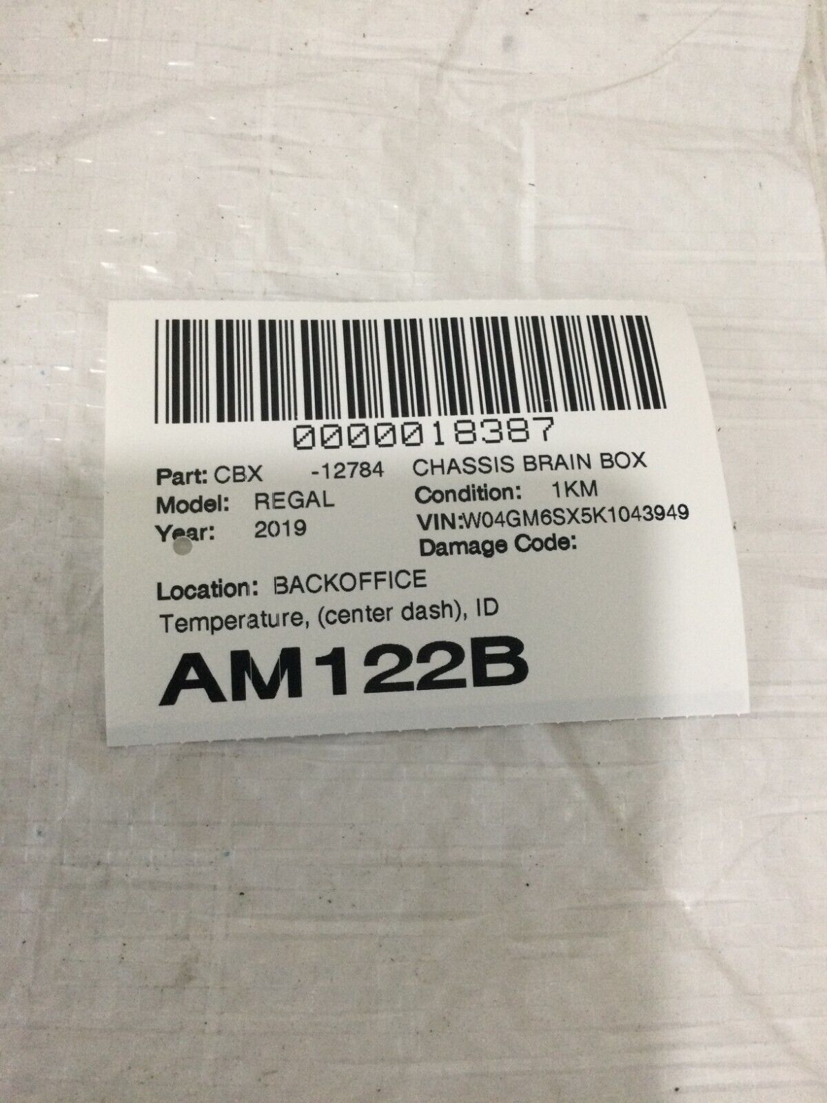 2019 Buick Regal Temperature Center Dash Control Module 84330217 OEM