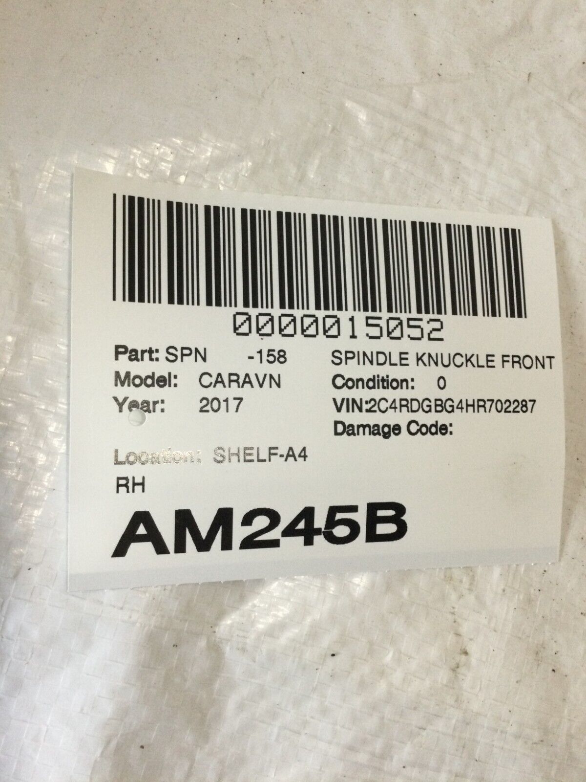 2017 Dodge Grand Caravan Front Right Spindle Knuckle Bearing Hub OEM