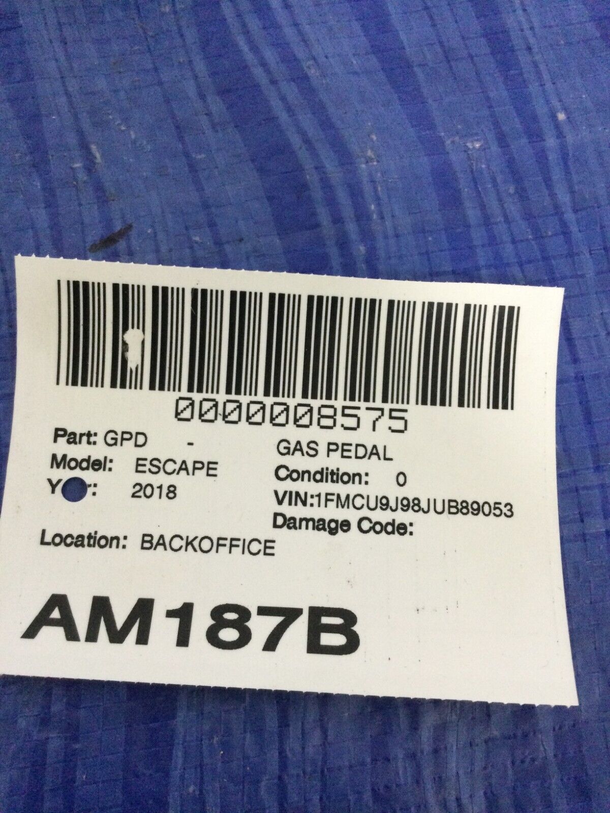 2018 Ford Escape Accelerator Gas Pedal OEM F1DC-9F836-AA