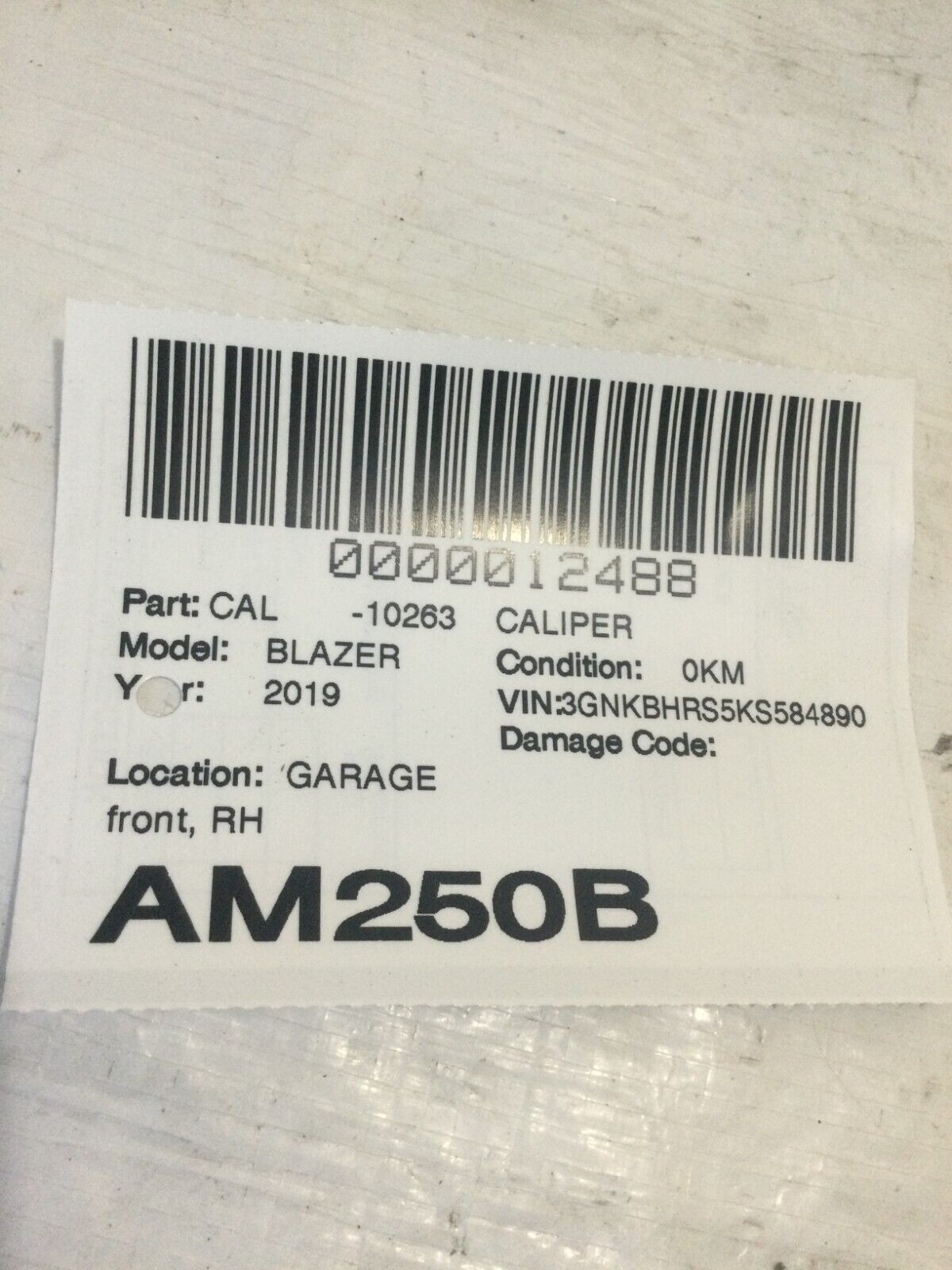 2019 Chevrolet Blazer Brake Caliper Front Right OEM RH