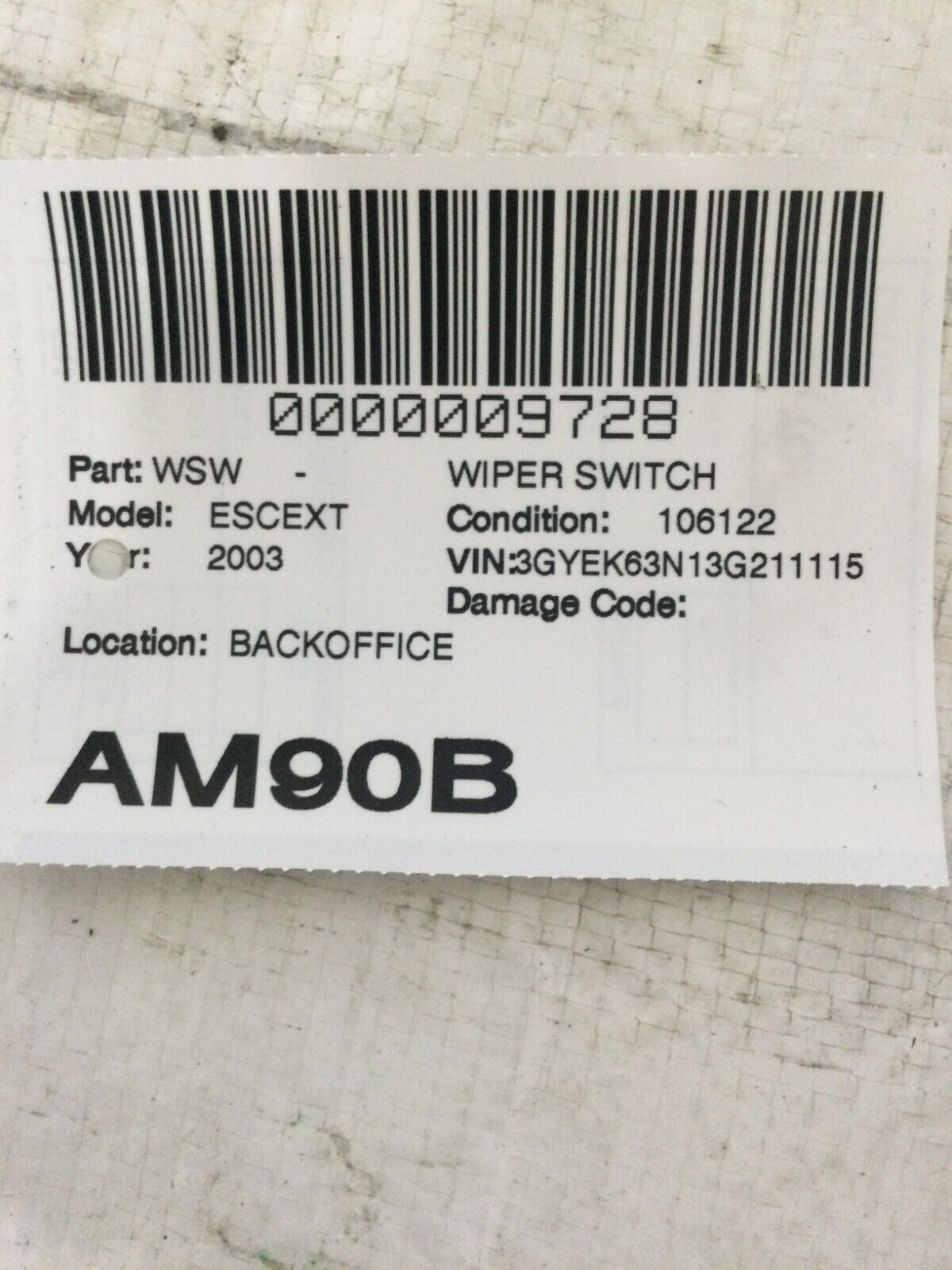 2003-2006 Cadillac Escalade EXT Headlight Turn Signal Wiper Control Switch OEM
