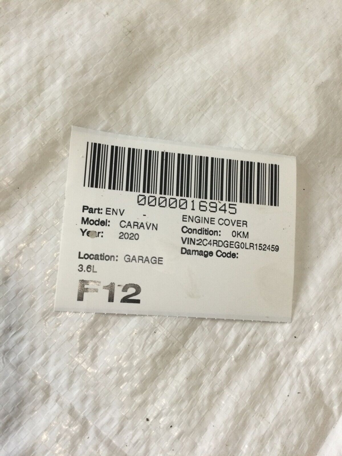 2020 Dodge Grand Caravan 3.6L Engine Appearance Cover OEM