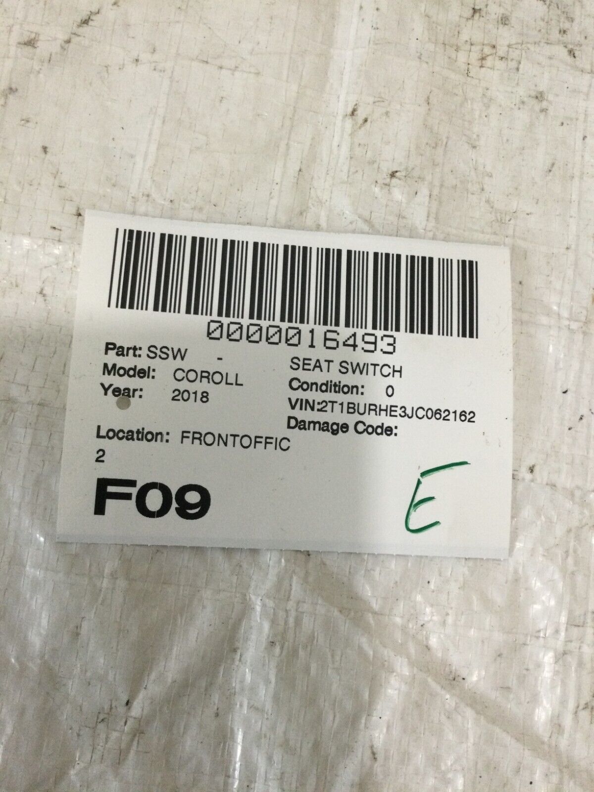 2018 Toyota Corolla Seat Switch OEM Set of 2