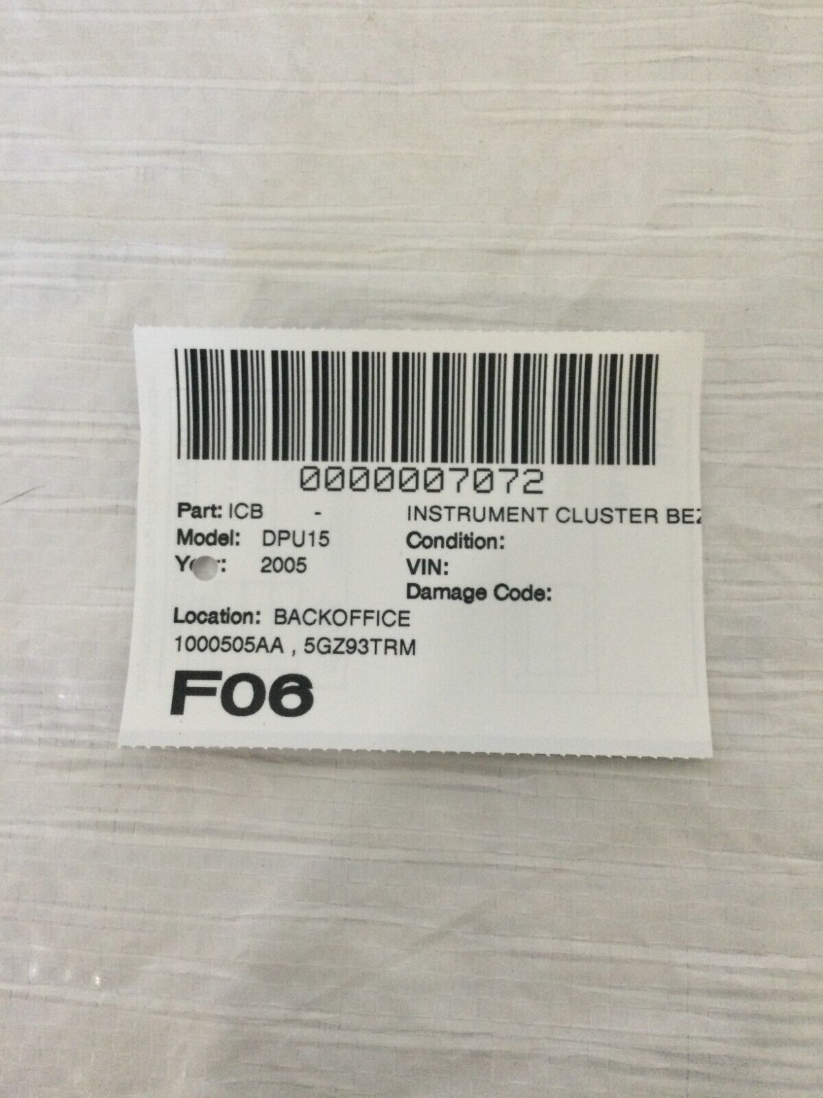 2002-2005 Dodge Ram 1500 Speedometer Gauge Surround TRIM Bezel 1000505AA OEM