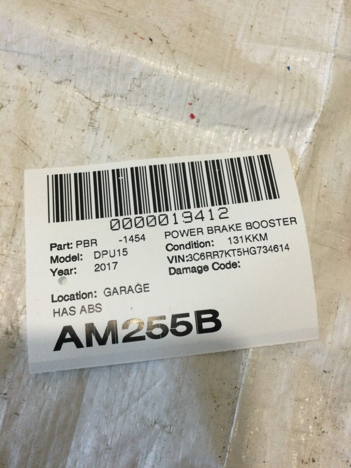 2017 RAM 1500 Power Brake Booster OEM
