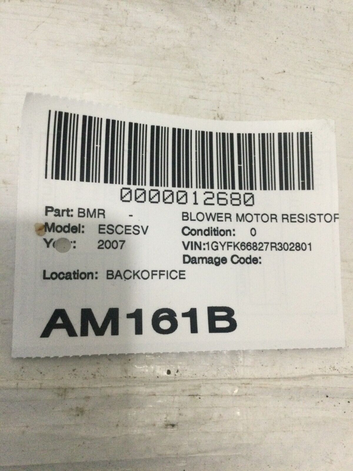 2007-2009 Cadillac Escalade ESV Blower Motor 15141283 OEM