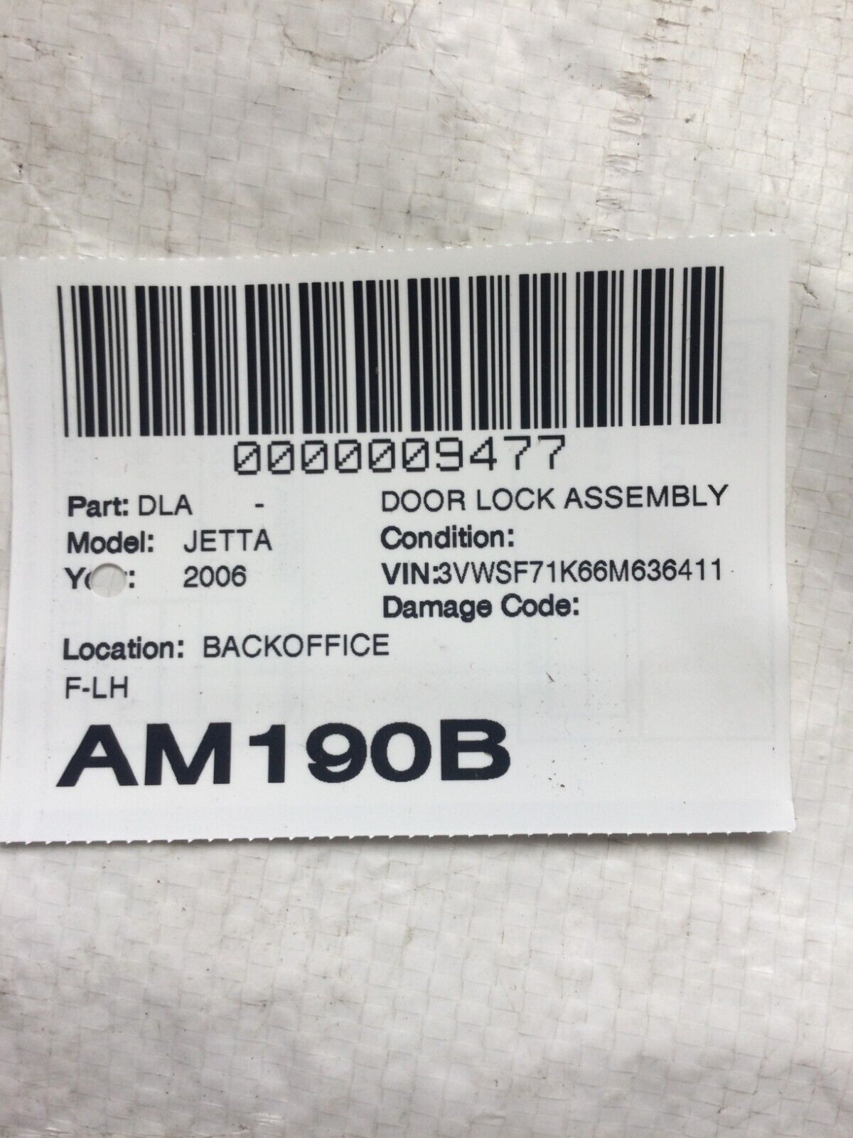 2006 Volkswagen Jetta Front Left Door Lock Actuator OEM
