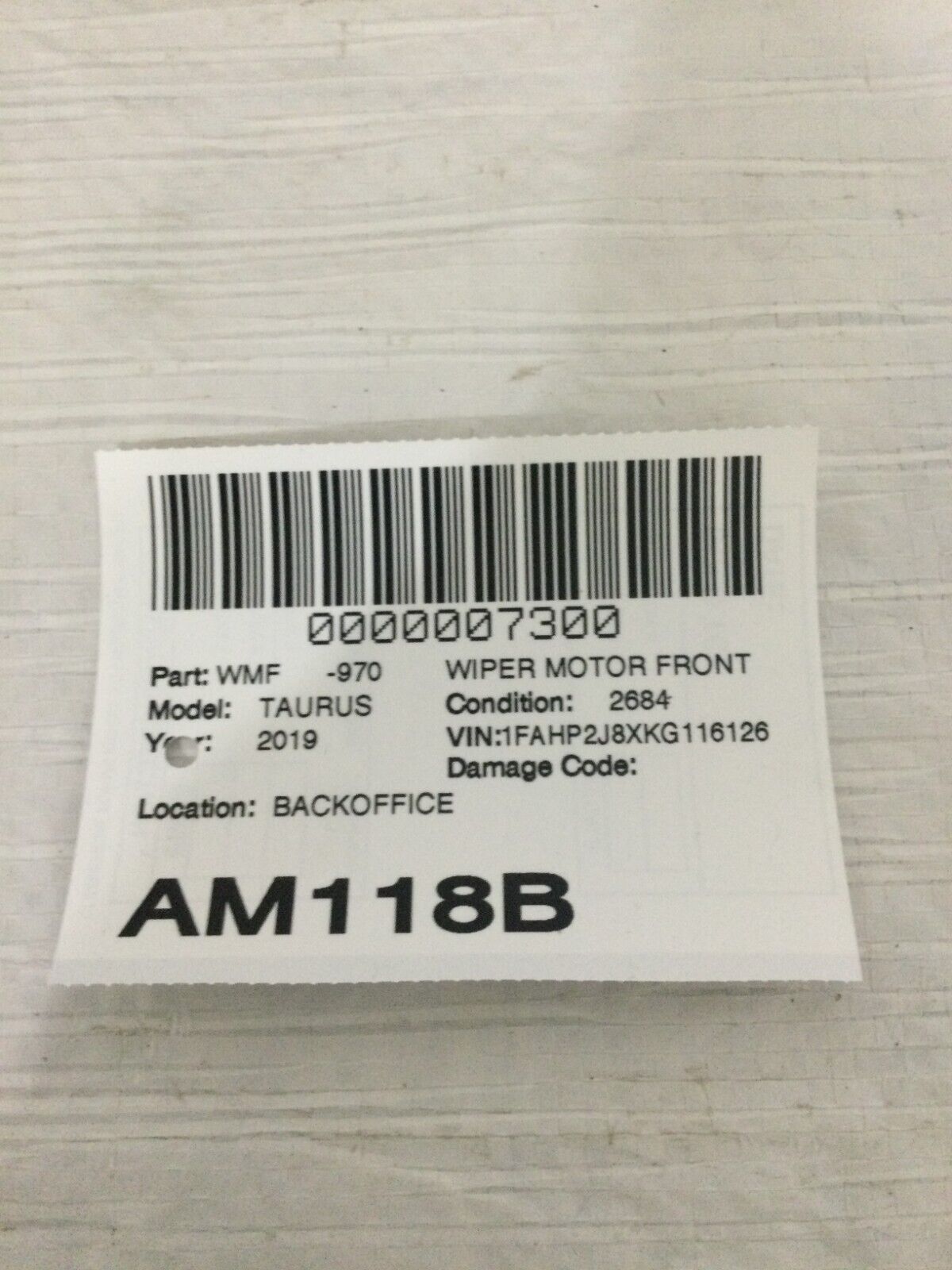 2019 Ford Taurus Front Windshield Wiper Motor W/ Linkage OEM DG1317500AB