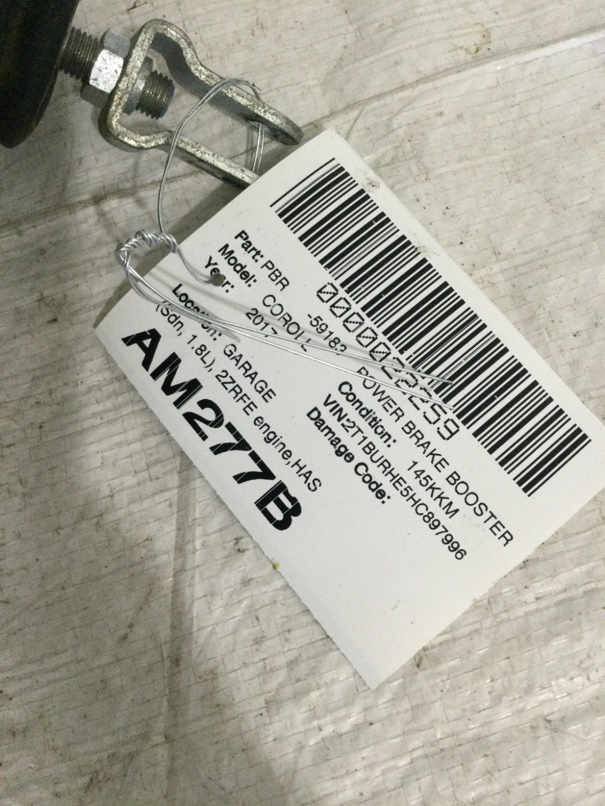 2017 Toyota Corolla Power Brake Booster OEM 6131651