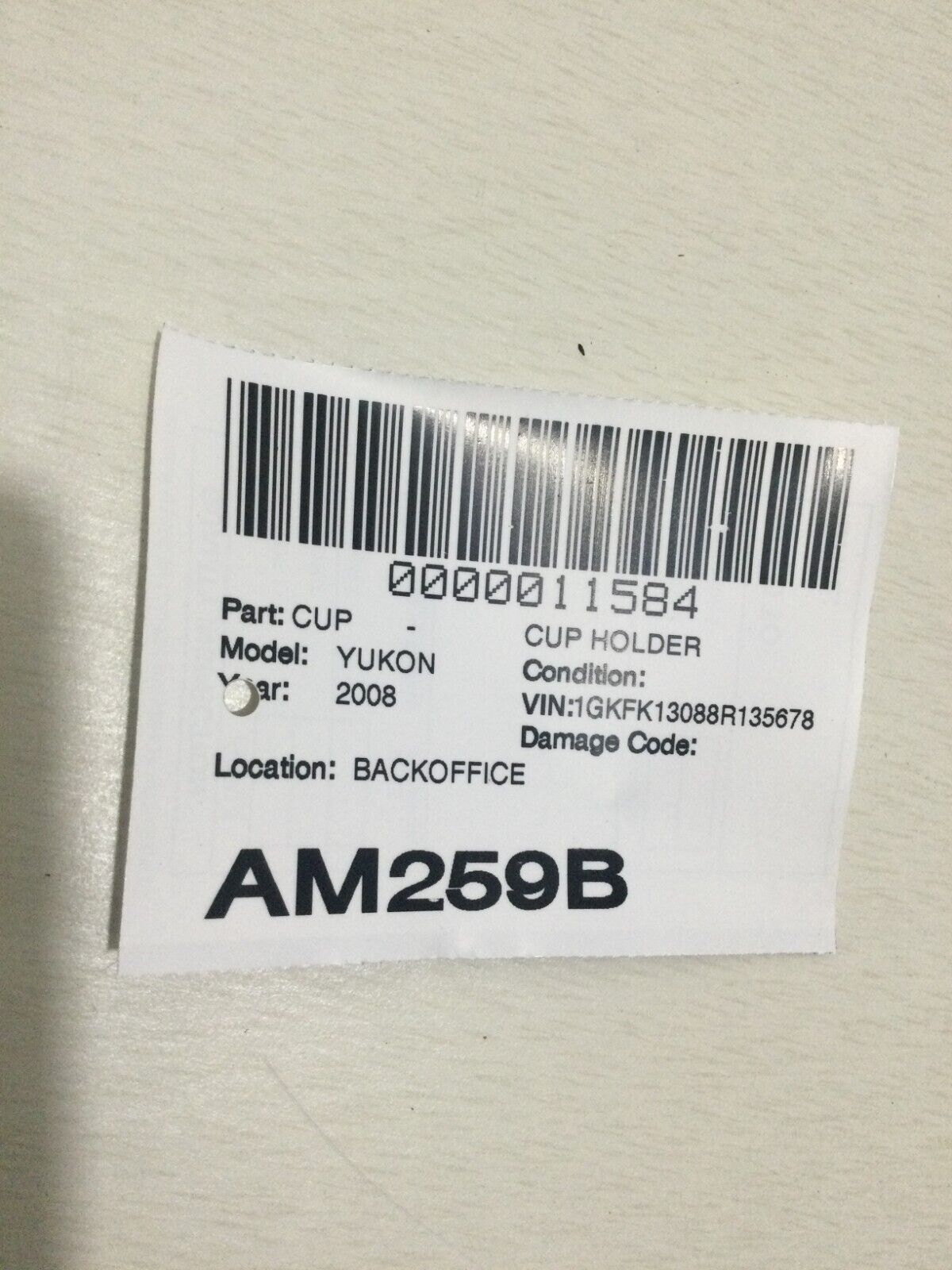 2007-2009 GMC Yukon Dual Cup Holder OEM