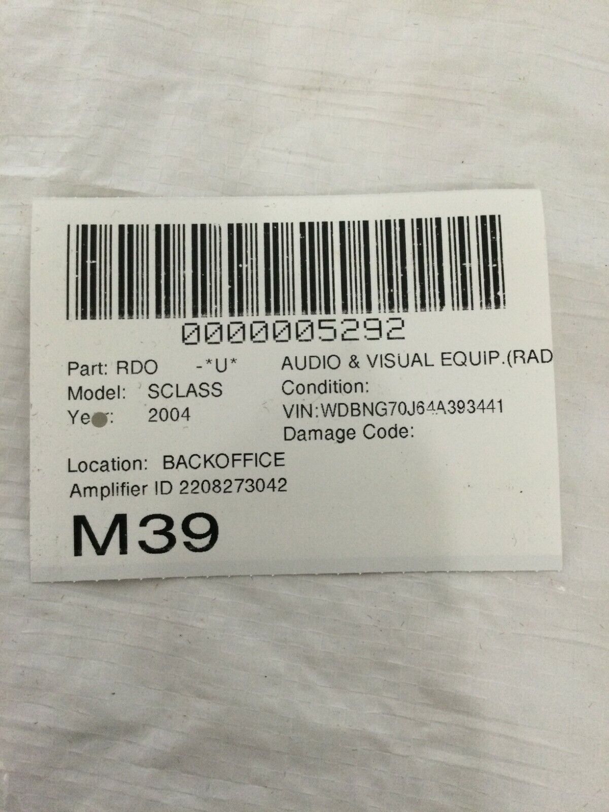 04 05 06 Mercedes Benz S500 S430 S Class Bose Factory Amplifier 2208273042