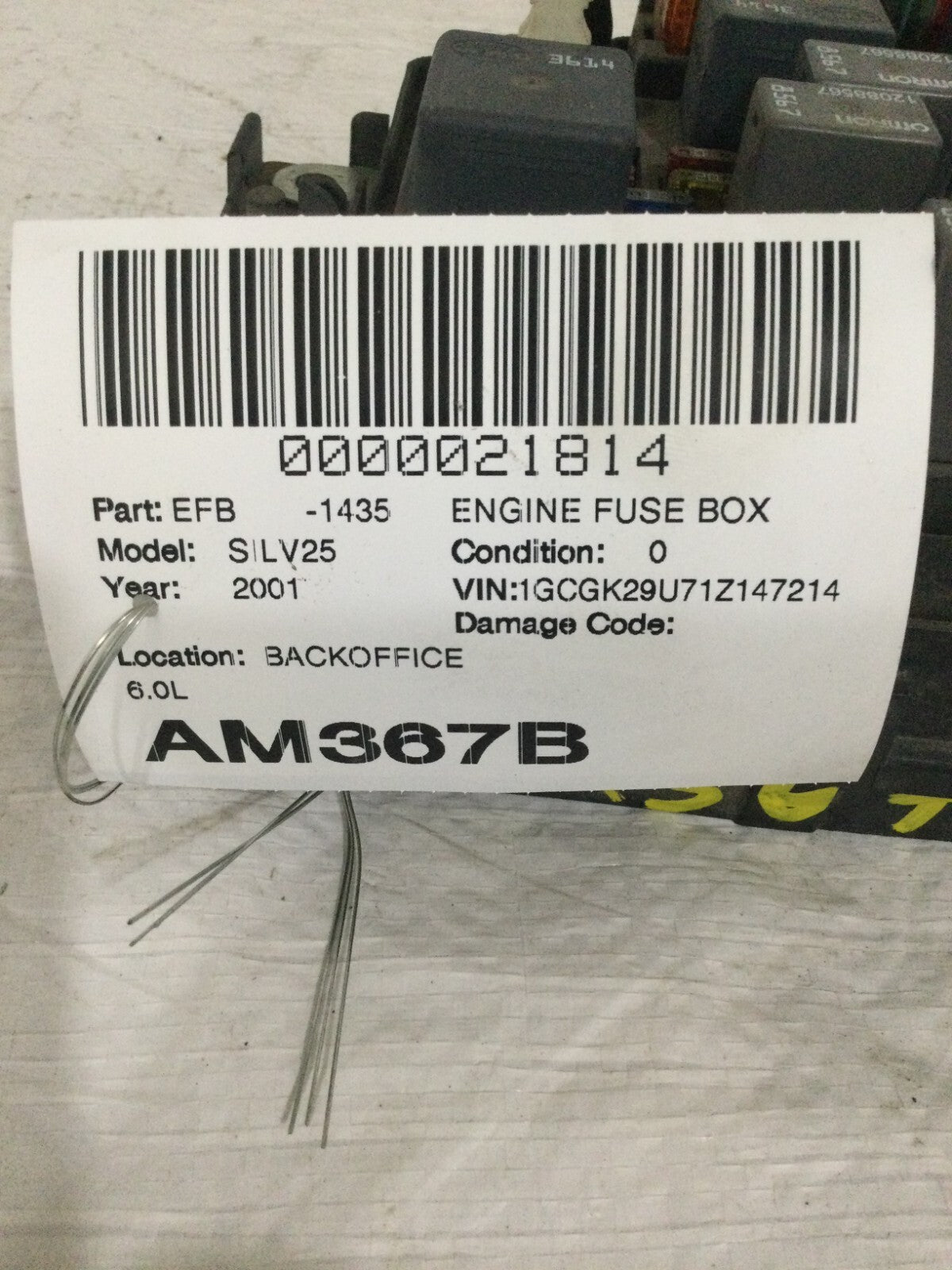 2001 Chevrolet Silverado 2500 Fusebox Junction OEM 15328806-05