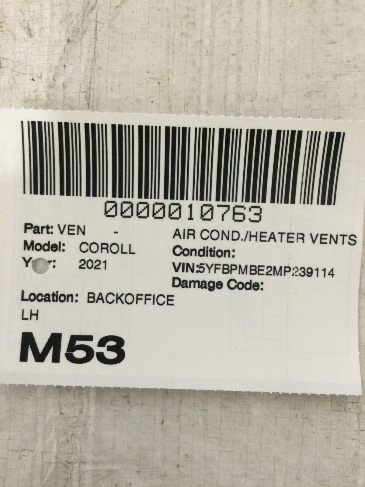 2019-2022 Toyota Corolla Dash Left Outer Air Vent Grille OEM 55650-02800