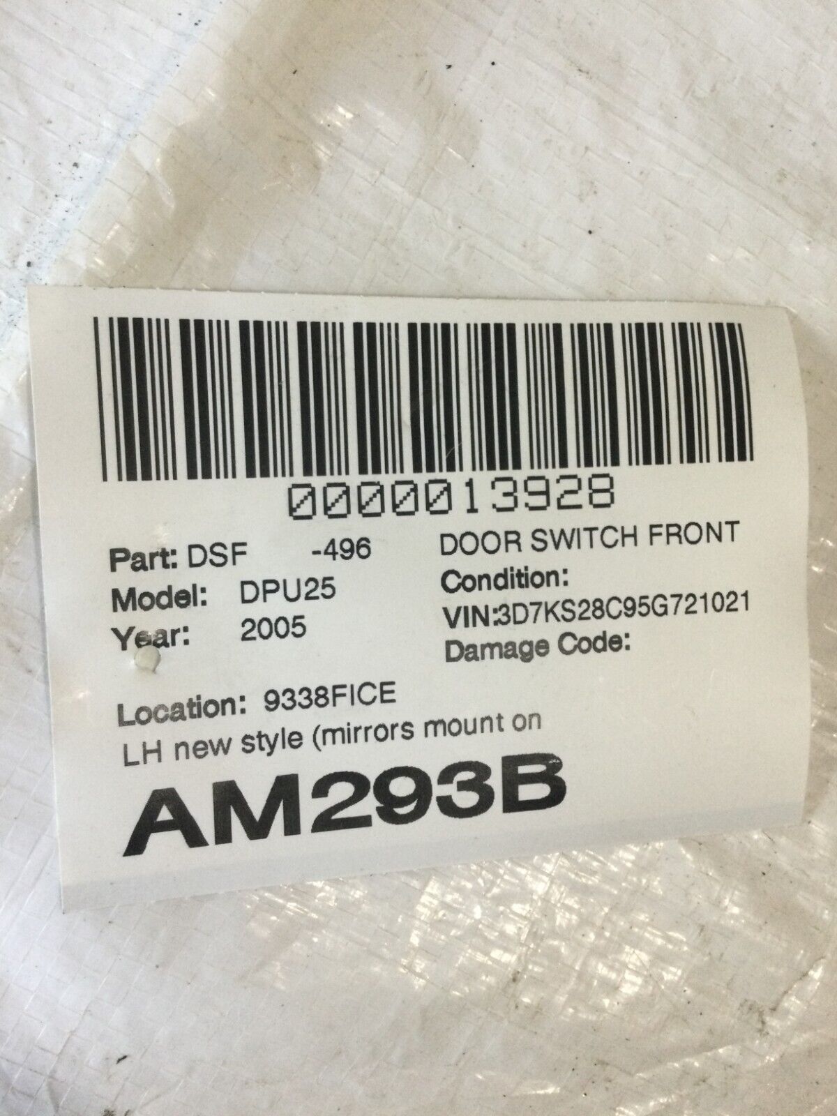 2005 Dodge Ram 1500 2500 3500 Driver Side Left Power Master Window Switch OEM