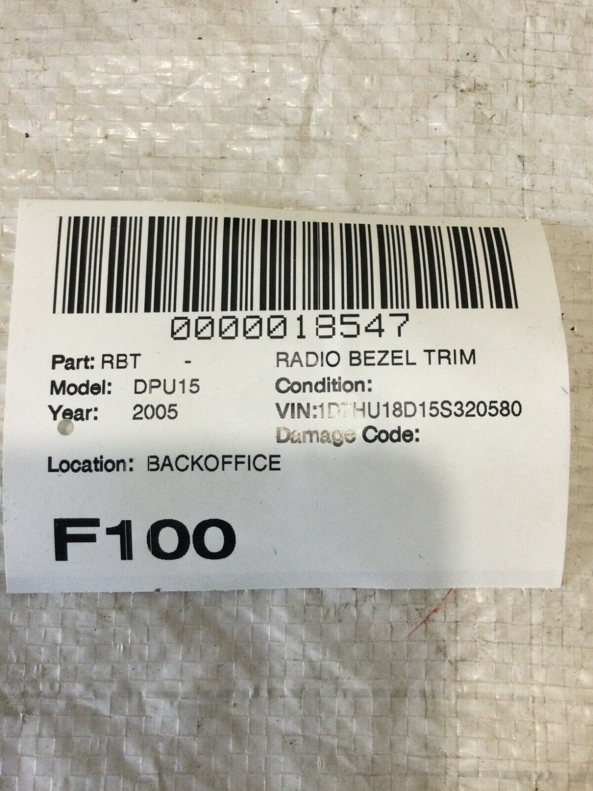 2002-2005 Dodge Ram 1500 Black /Silver Color Radio Dash Trim Bezel OEM