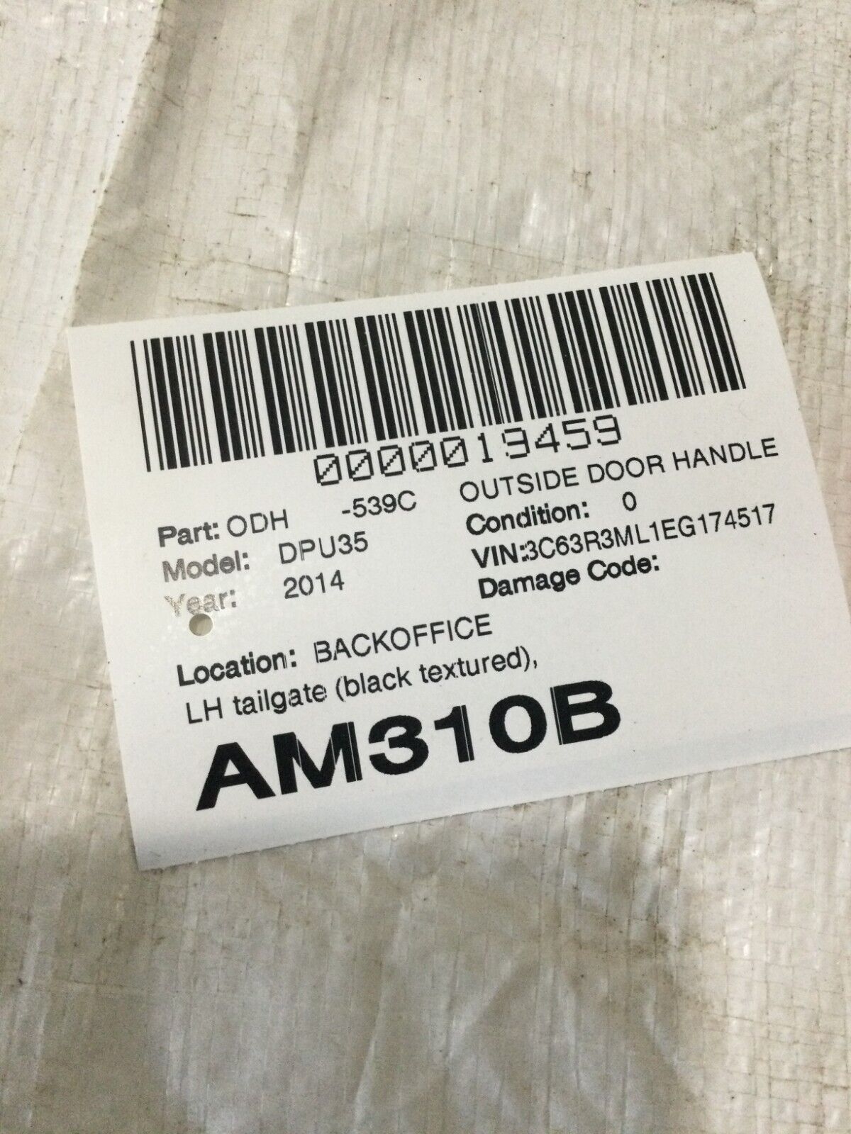 Tailgate Handle 2013-2018 Ram 1500 2500 3500 W/O Camera 68197873AA OEM