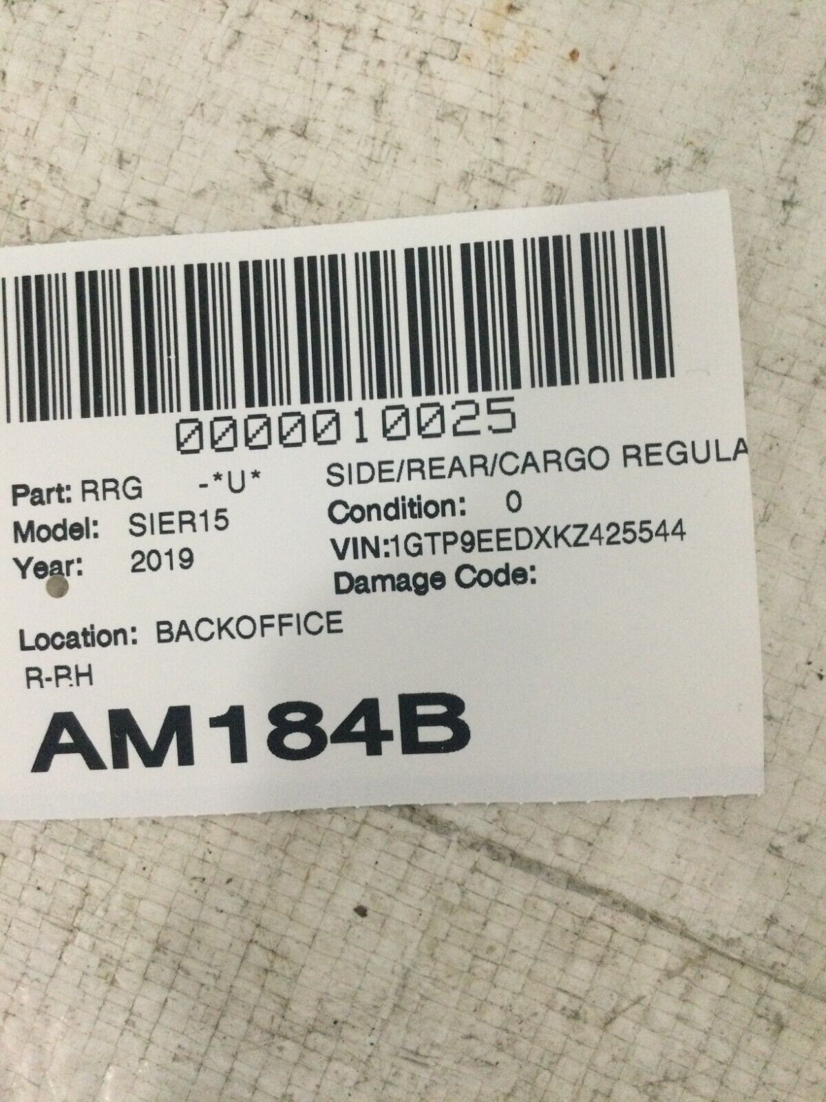 2019-2022 GMC Sierra 1500 Rear Right Power Window Motor OEM