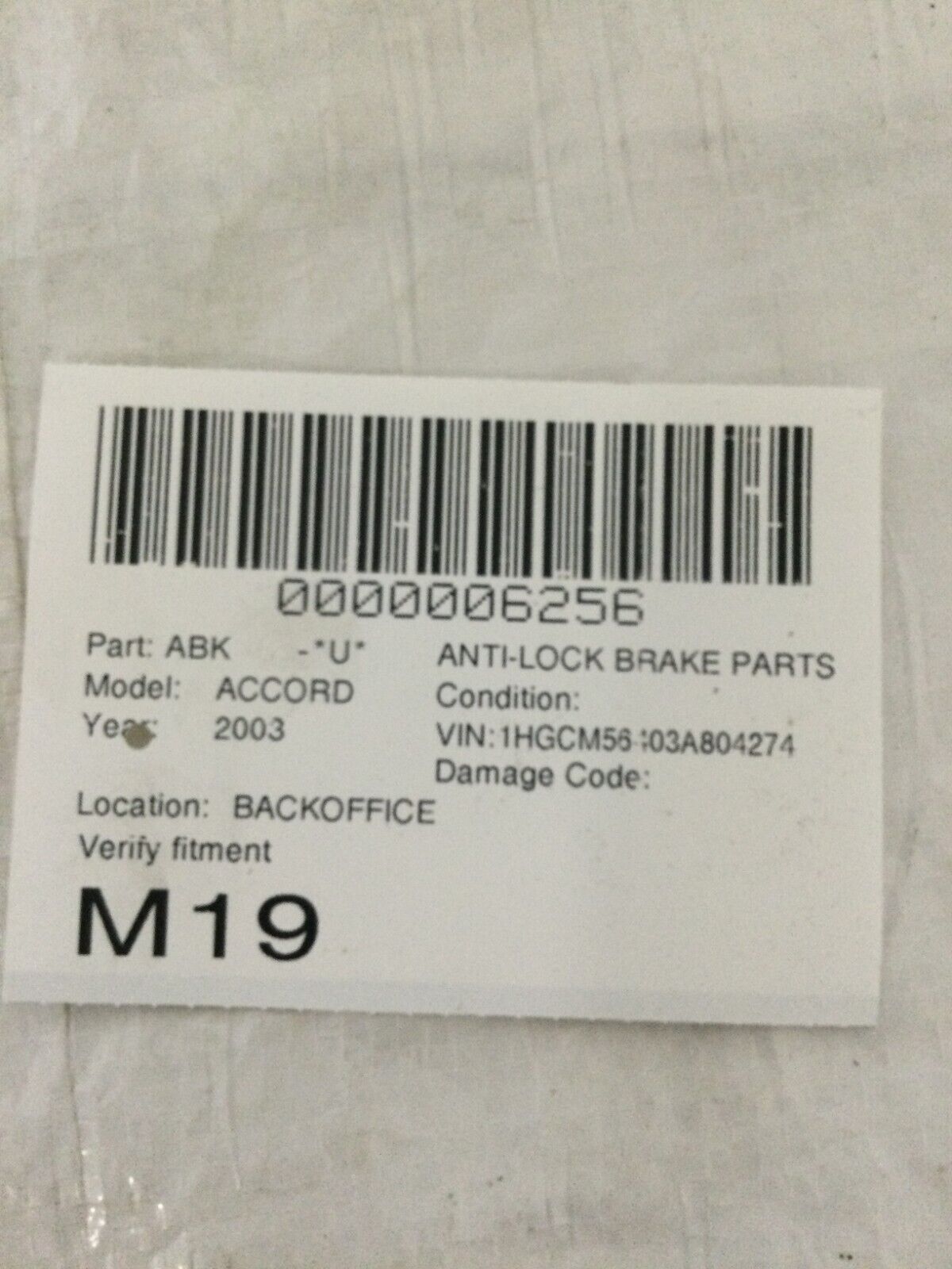 2003 Honda Accord 2.4L Sedan ABS Anti Lock Brake Pump Module OEM