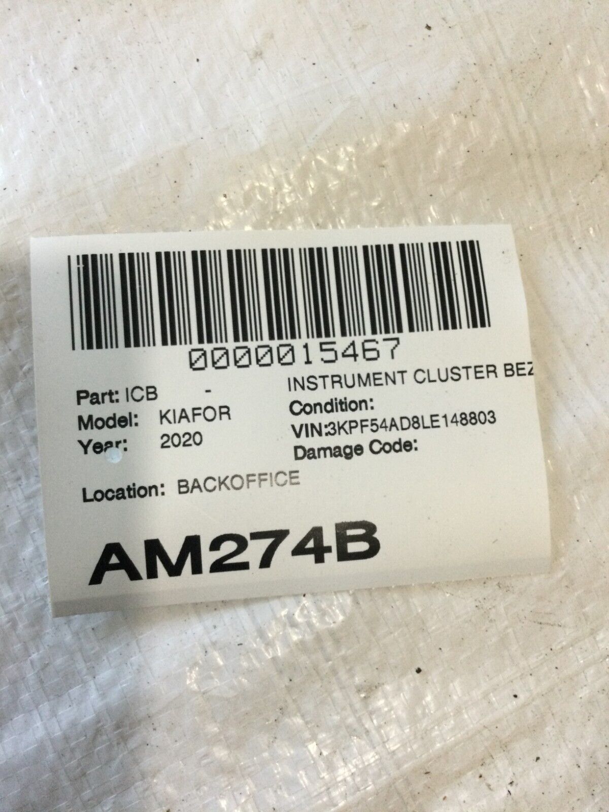 2020 Kia Forte Center Dash Cluster Trim Set With Vents OEM