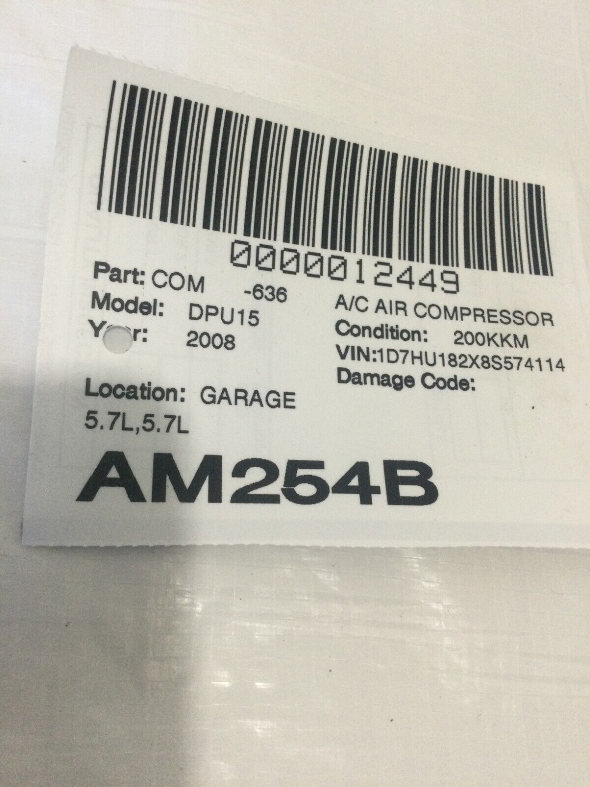 2003-2008 Dodge Ram 1500 A/C Air Compressor OEM 5.7L