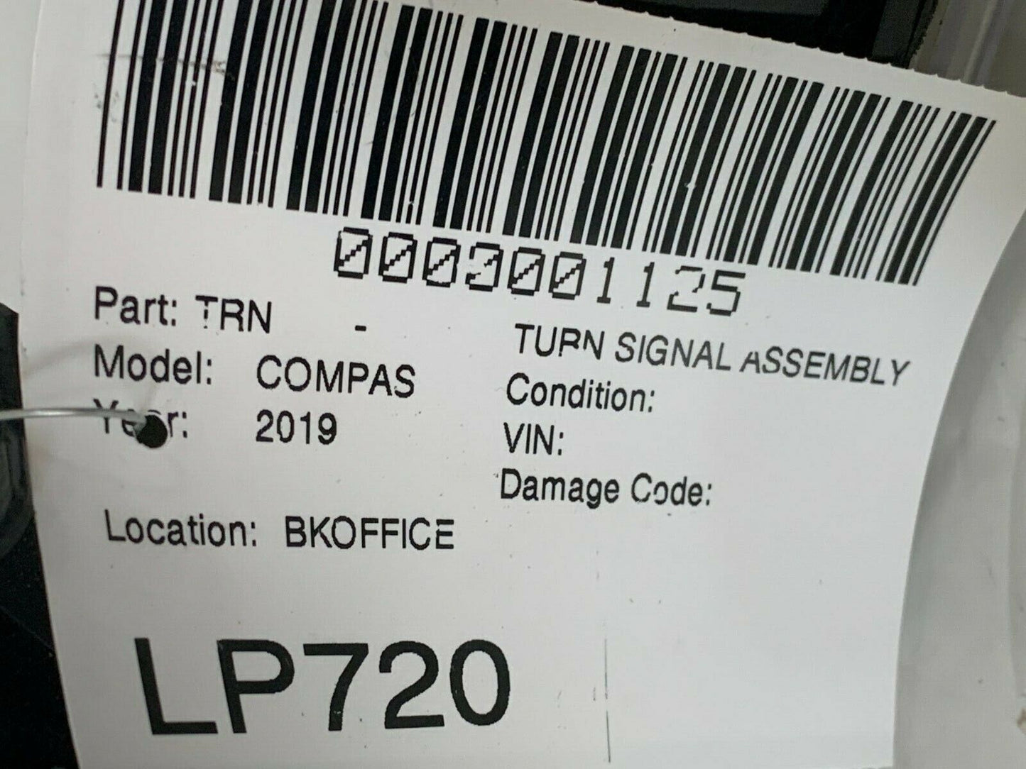 2017 2018 2019 2020 2021 Jeep Compass Halogen OEM RH Turn Signal 55112720AB