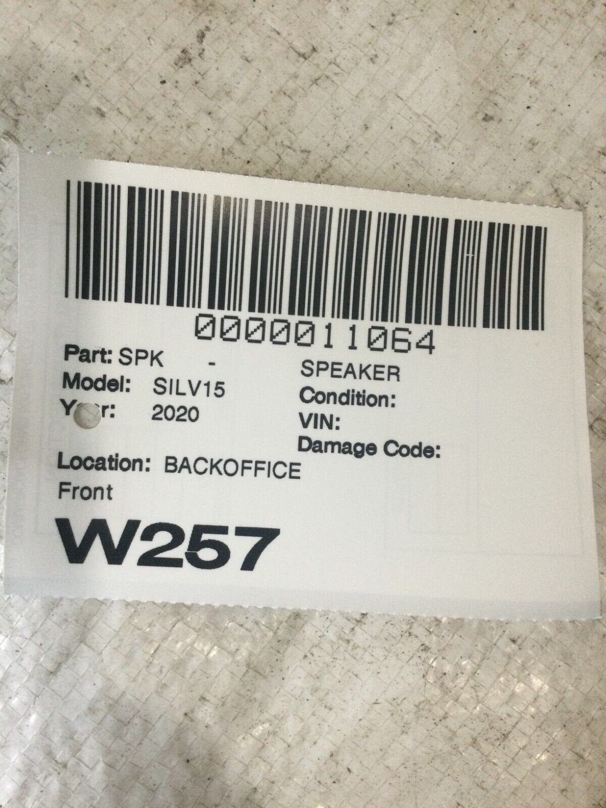 2020-2021 Chevrolet Silverado 1500 Front Right Door Speaker 84688101 OEM