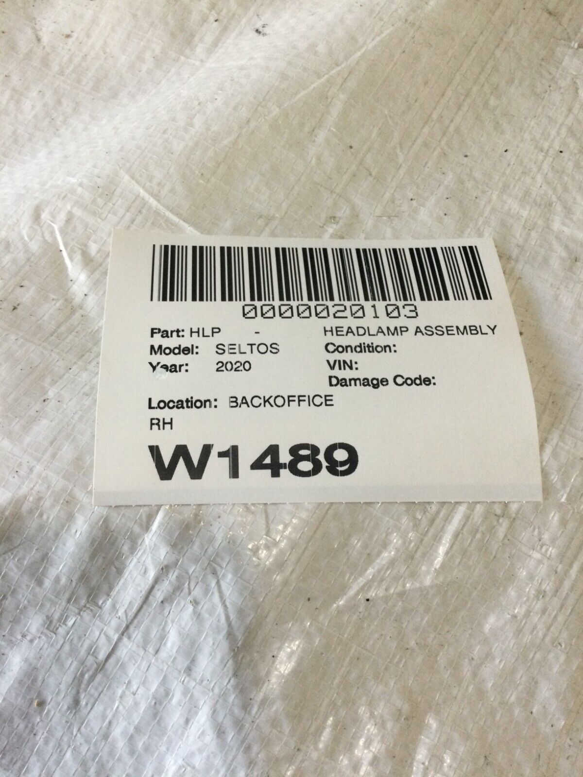 2020-2023 Kia Seltos Halogen/LED Headlight Passenger Right RH Side OEM