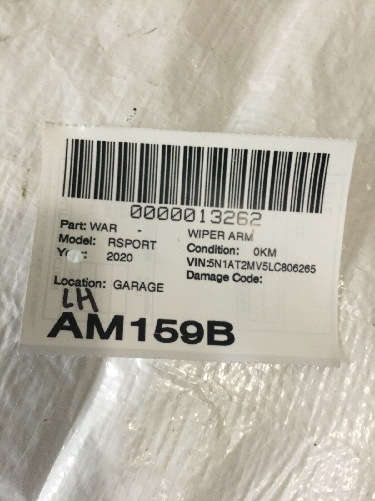 2020 Nissan Rogue Left Rear Windshield Wiper Arm OEM