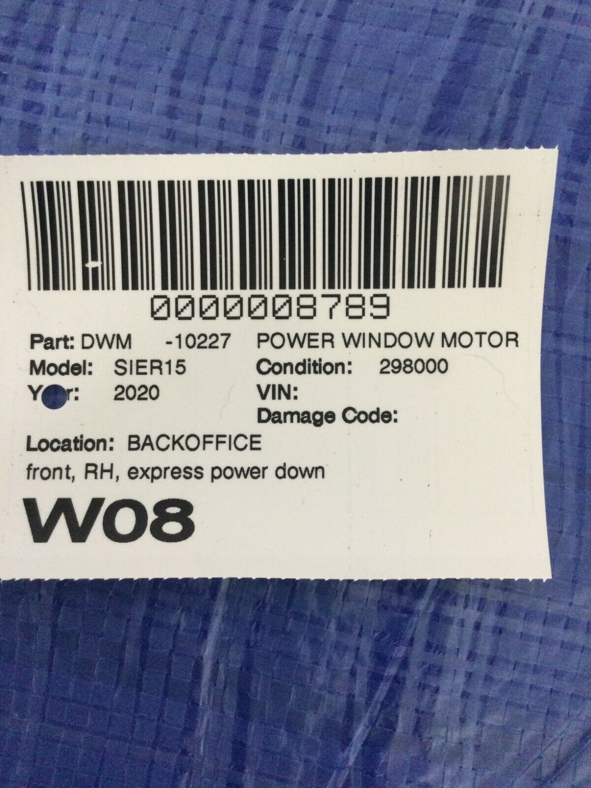 2020 GMC Sierra 1500 Front Right Power Window Motor OEM