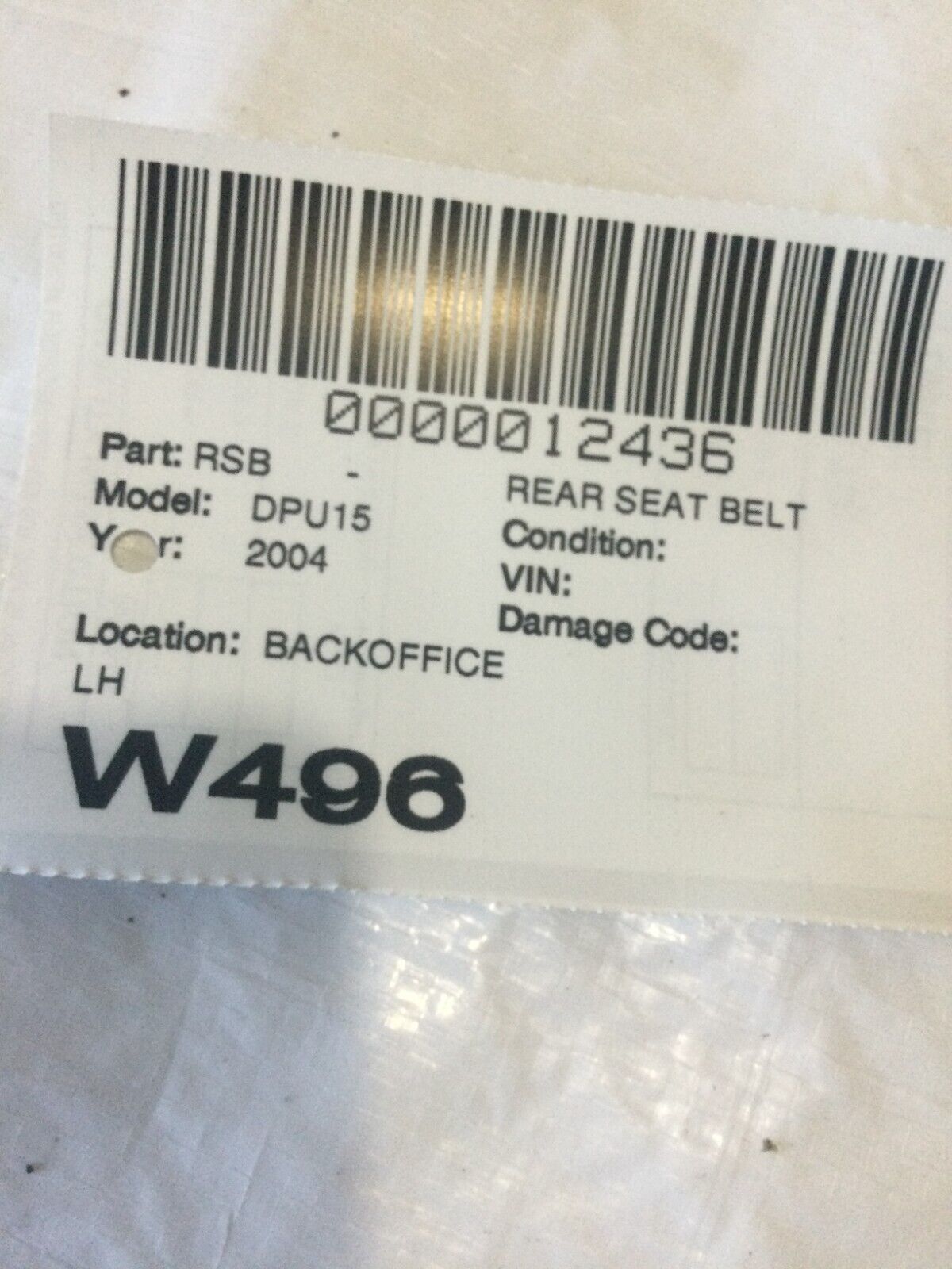 2003-2004 Dodge Ram 1500 Rear Left Seat Belt Retractor OEM