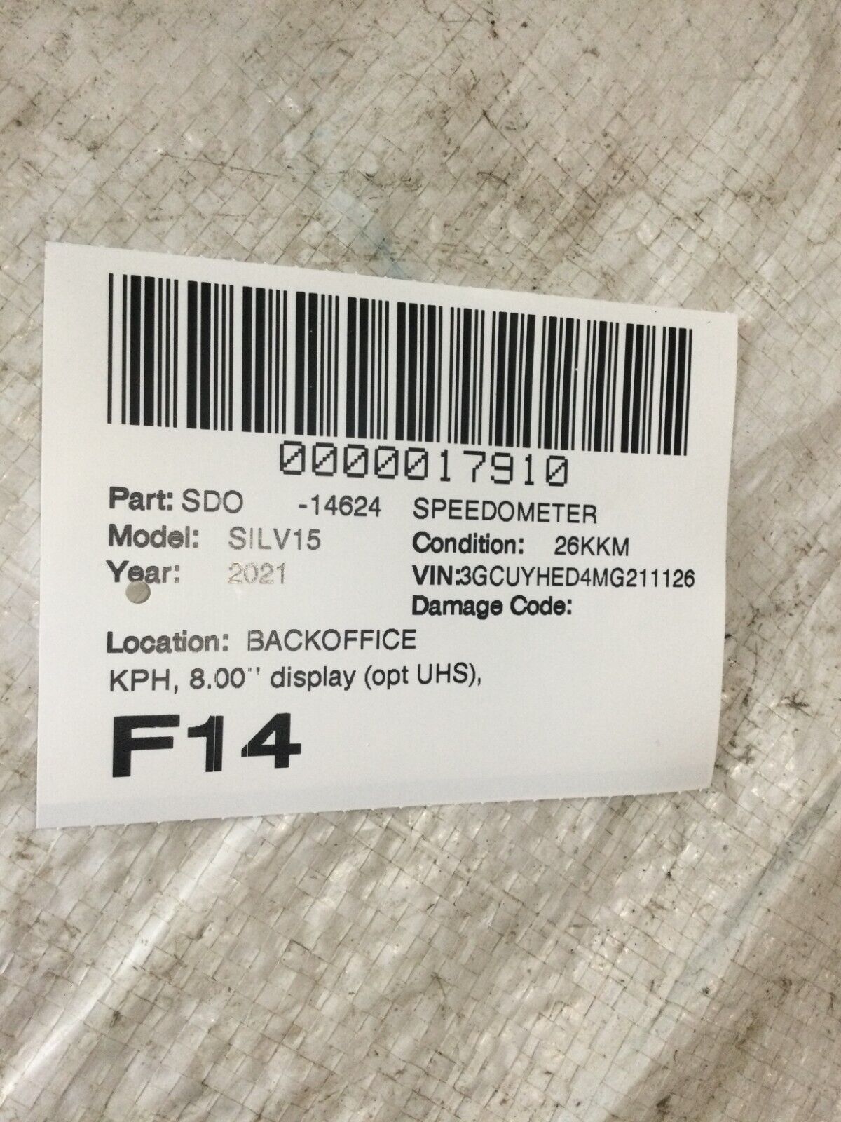 2021 Chevrolet Silverado 1500 Speedometer Gauges Instrument Cluster KPH 8" OEM