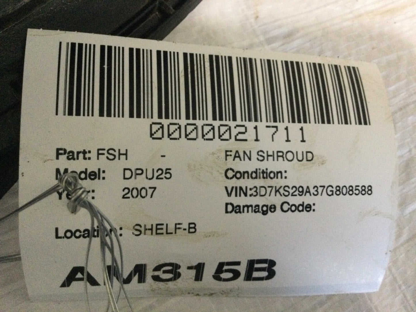 2007 Dodge Ram 2500 Fan Shroud OEM