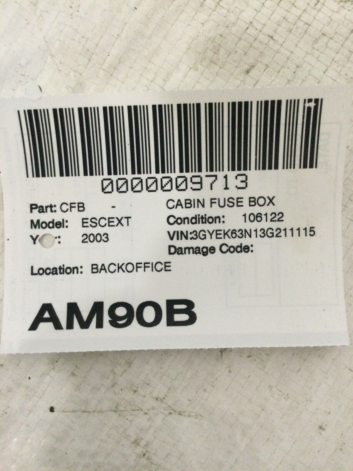 2003-2006 Cadillac Escalade EXT Dash Fuse Box Relay Module OEM 15058033