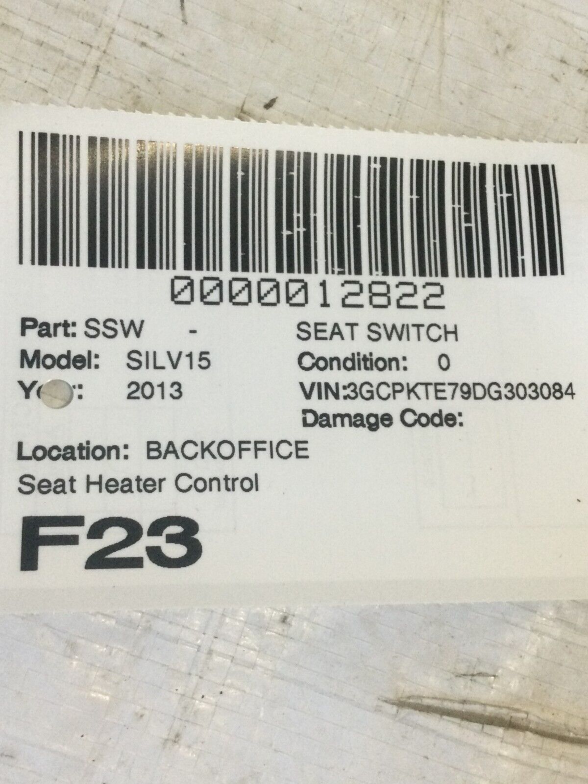 2007- 2014 Chevrolet Silverado 1500 Seat Heater Control Switch OEM