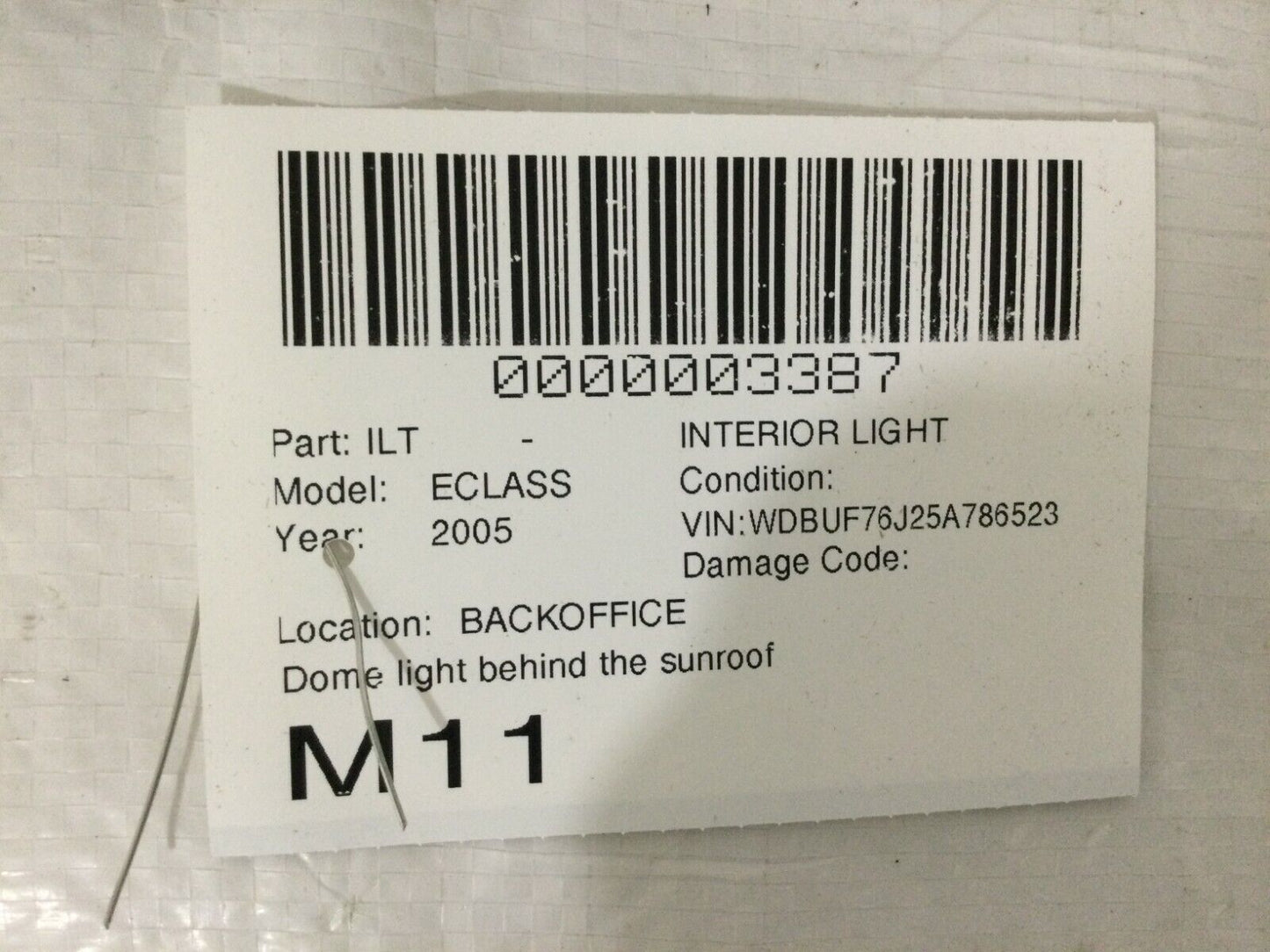 2003-2006 Mercedes Benz W211 E55AMG Panorama Rear Interior Dome Light Set OEM