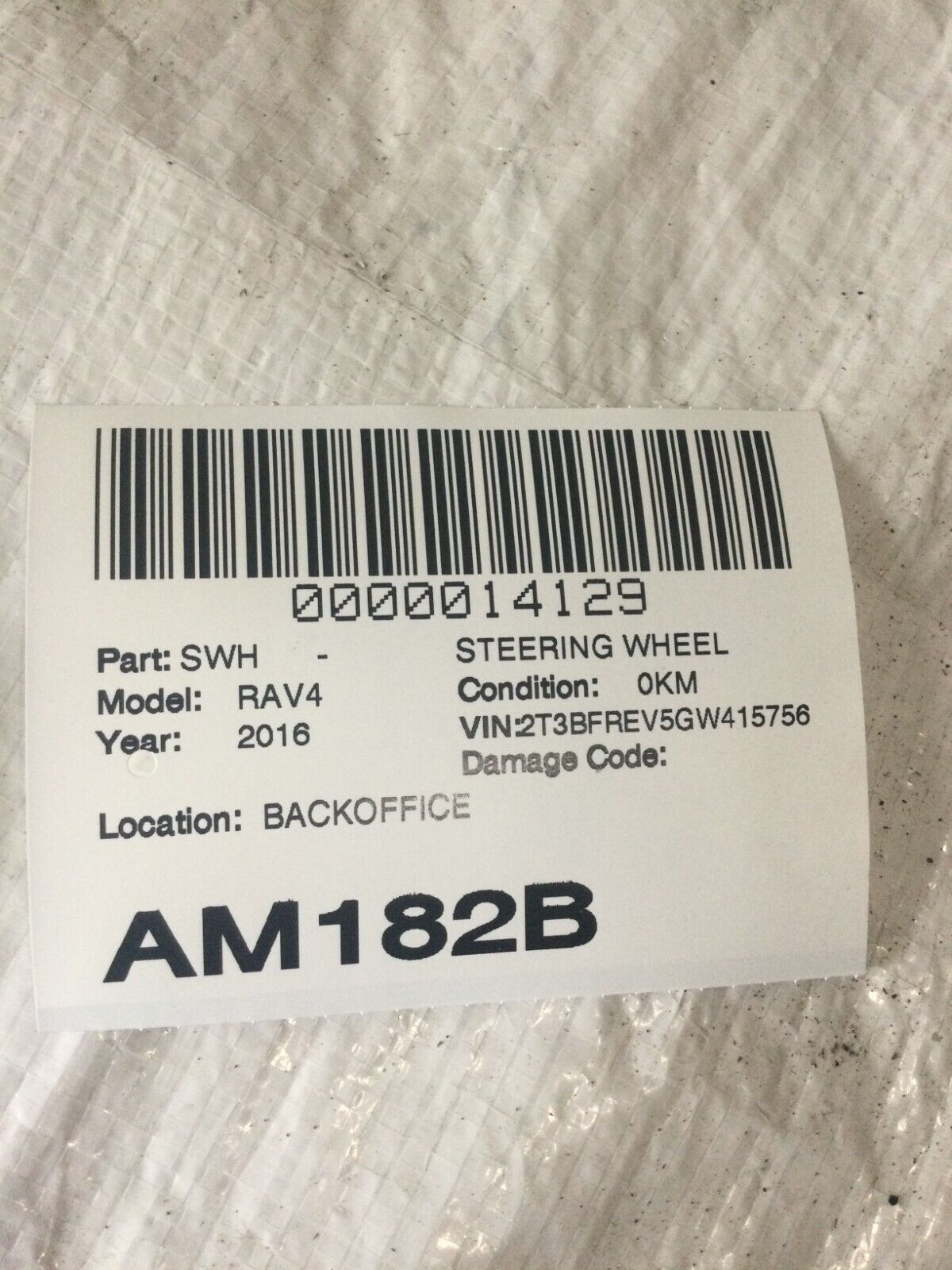 2016 Toyota RAV4 Strng Wheel OEM