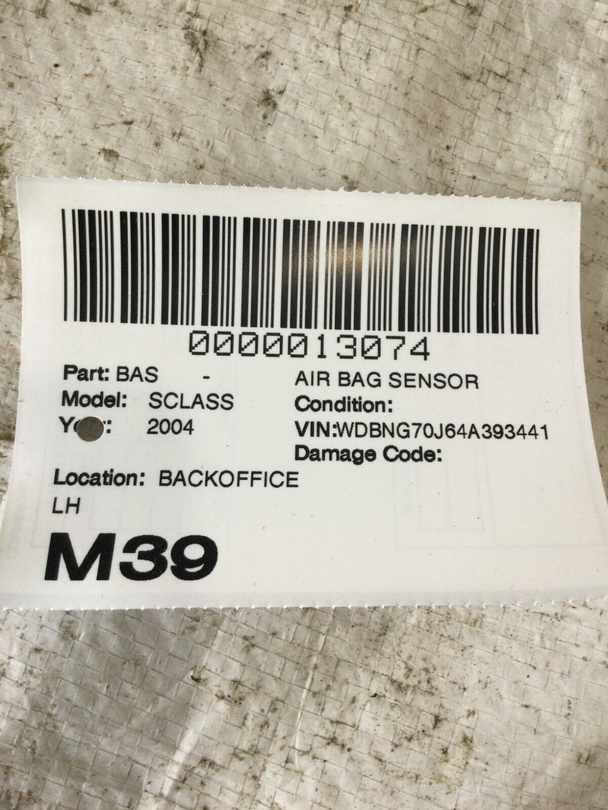 2004 Mercedes Benz S430 Right Front Crash Impact Sensor Module OEM