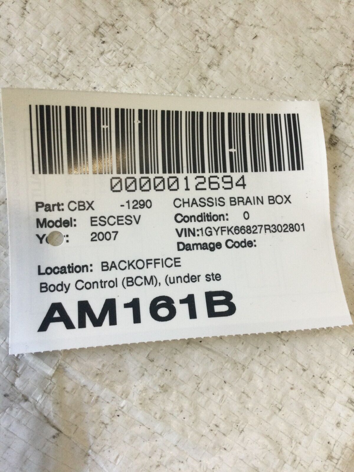 2007-2010 Cadillac Escalade ESV Chassis Brain Box 25835966 OEM