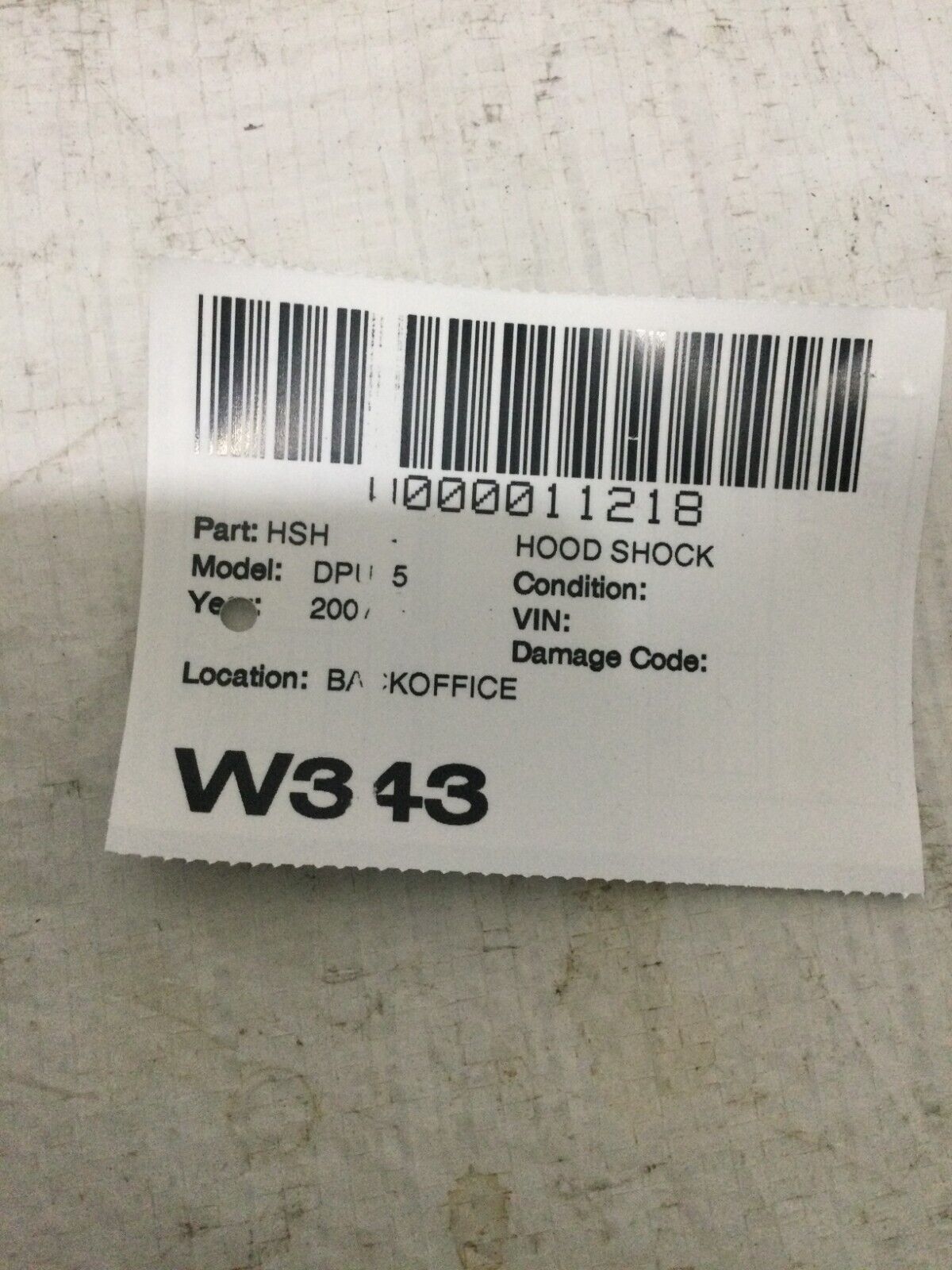 2007 Dodge Ram 1500 Hood Shock