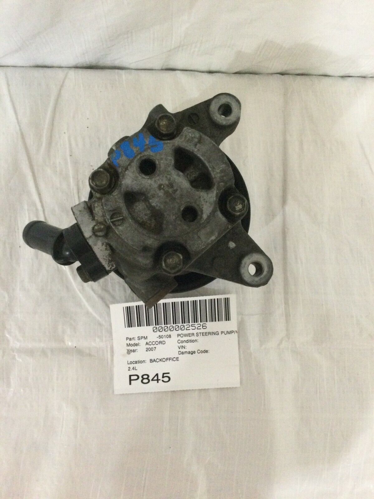 2007 Honda Accord Power Steering Pump 2.4L OEM