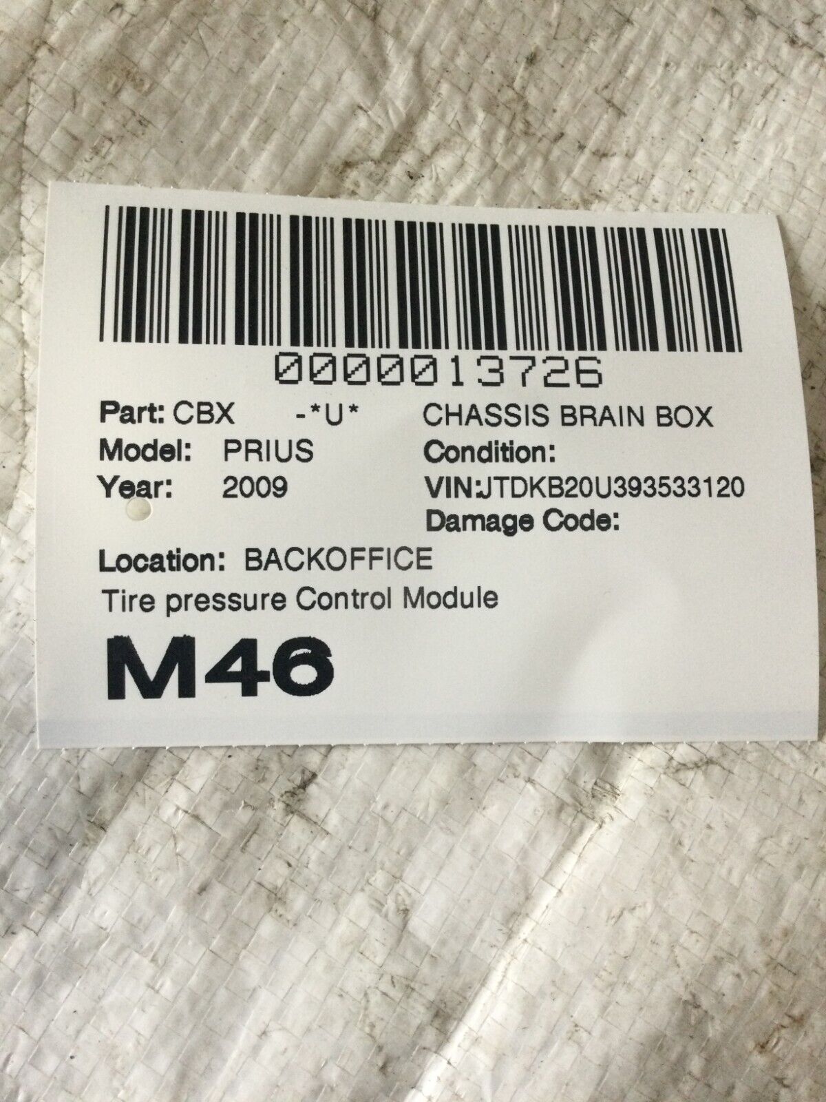 Toyota Prius Tire Pressure Module 89760-47010 2005-2009 OEM